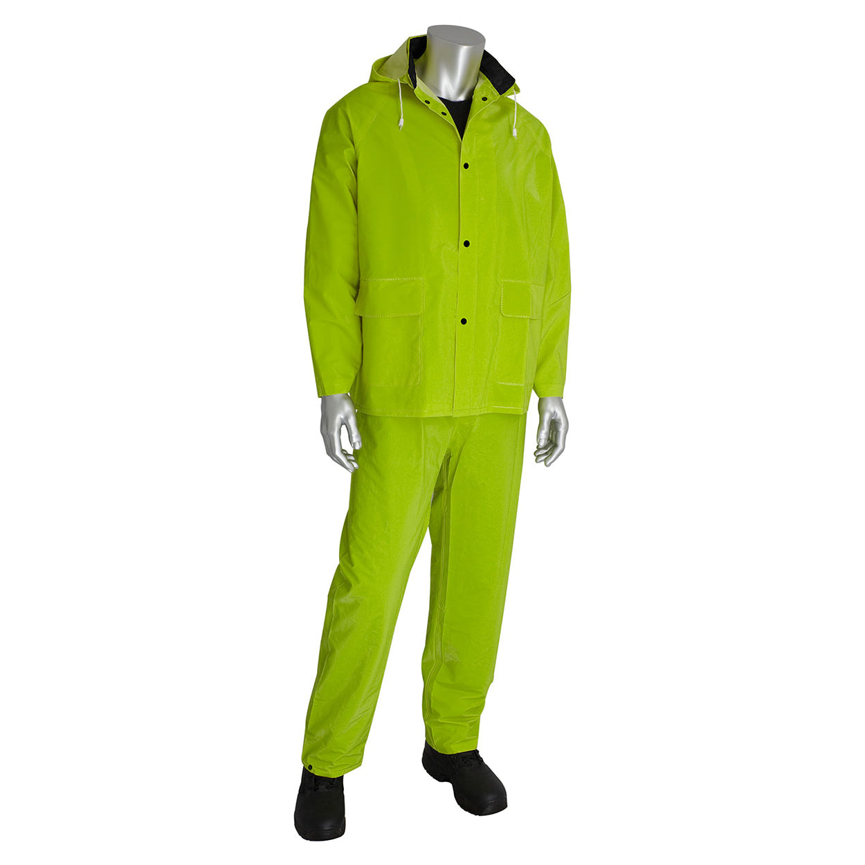 Hi-Vis Green Rain Suits - PIP - Durable Waterproof Design