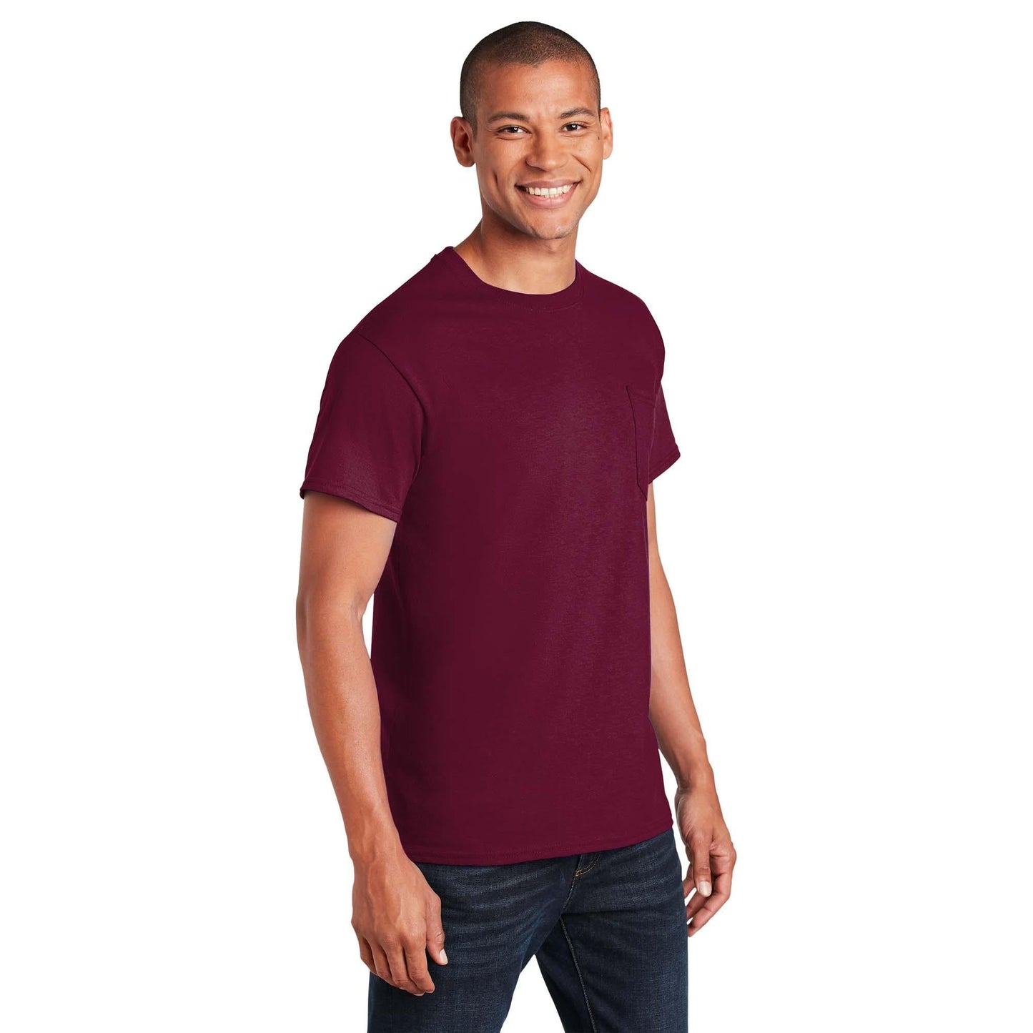 White T-Shirts - Gildan - Comfortable Cotton Pocket - Quality Wear