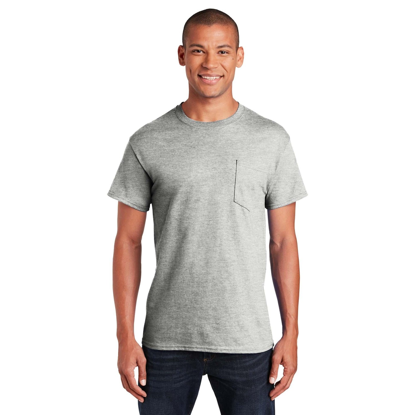 White T-Shirts - Gildan - Comfortable Cotton Pocket - Quality Wear