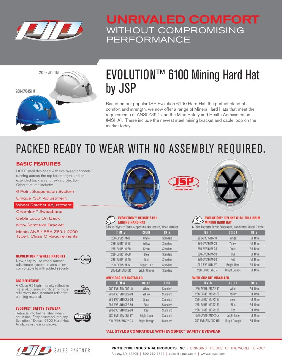 White Hard Hats - JSP - Full Brim Comfort Design