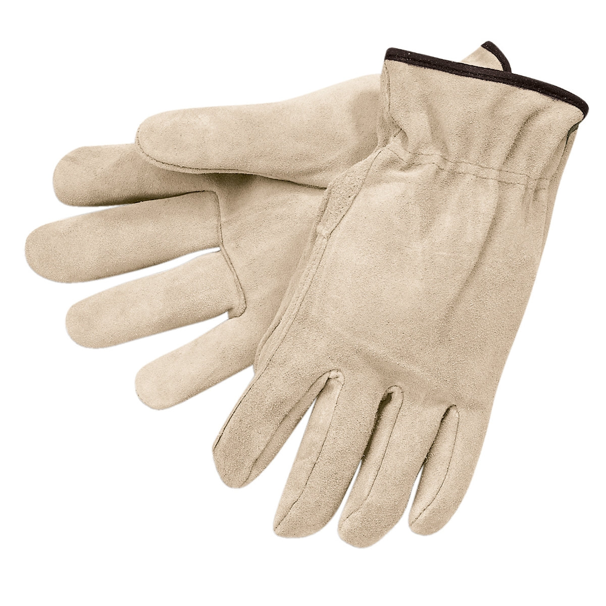 Natural Leather Gloves - MCR Safety - Durable Split Cowhide