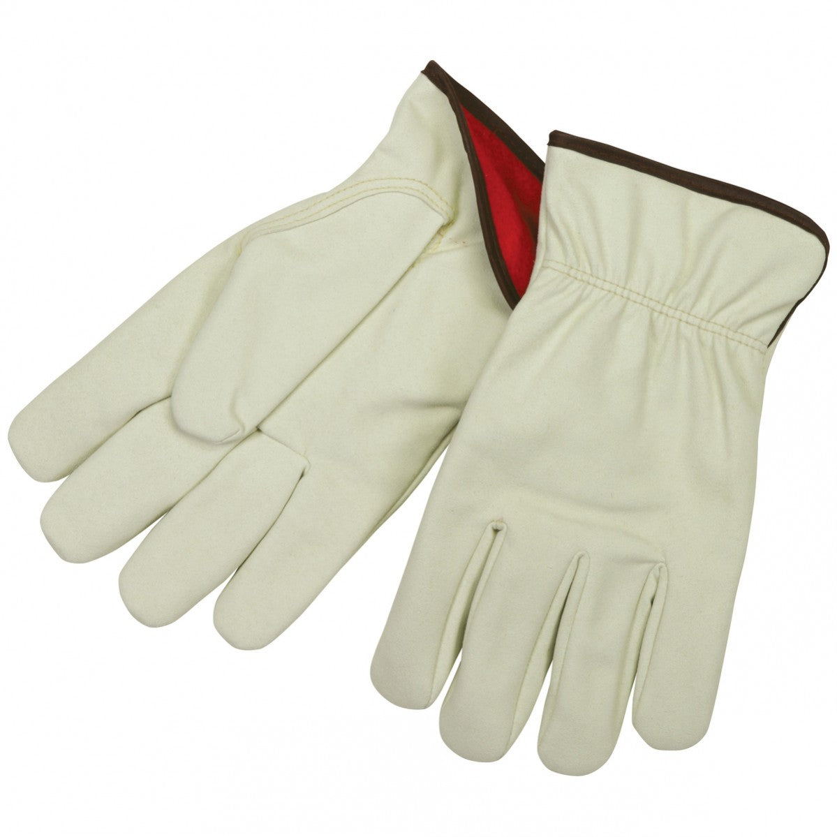 Beige Leather Gloves - MCR Safety - Cowhide Texture