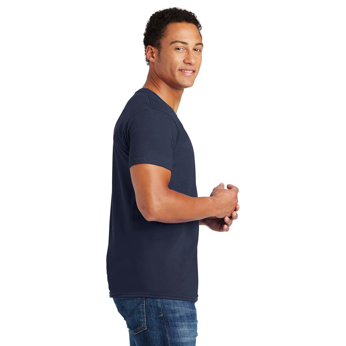 Navy T-Shirts - Hanes - Soft Cotton Blend