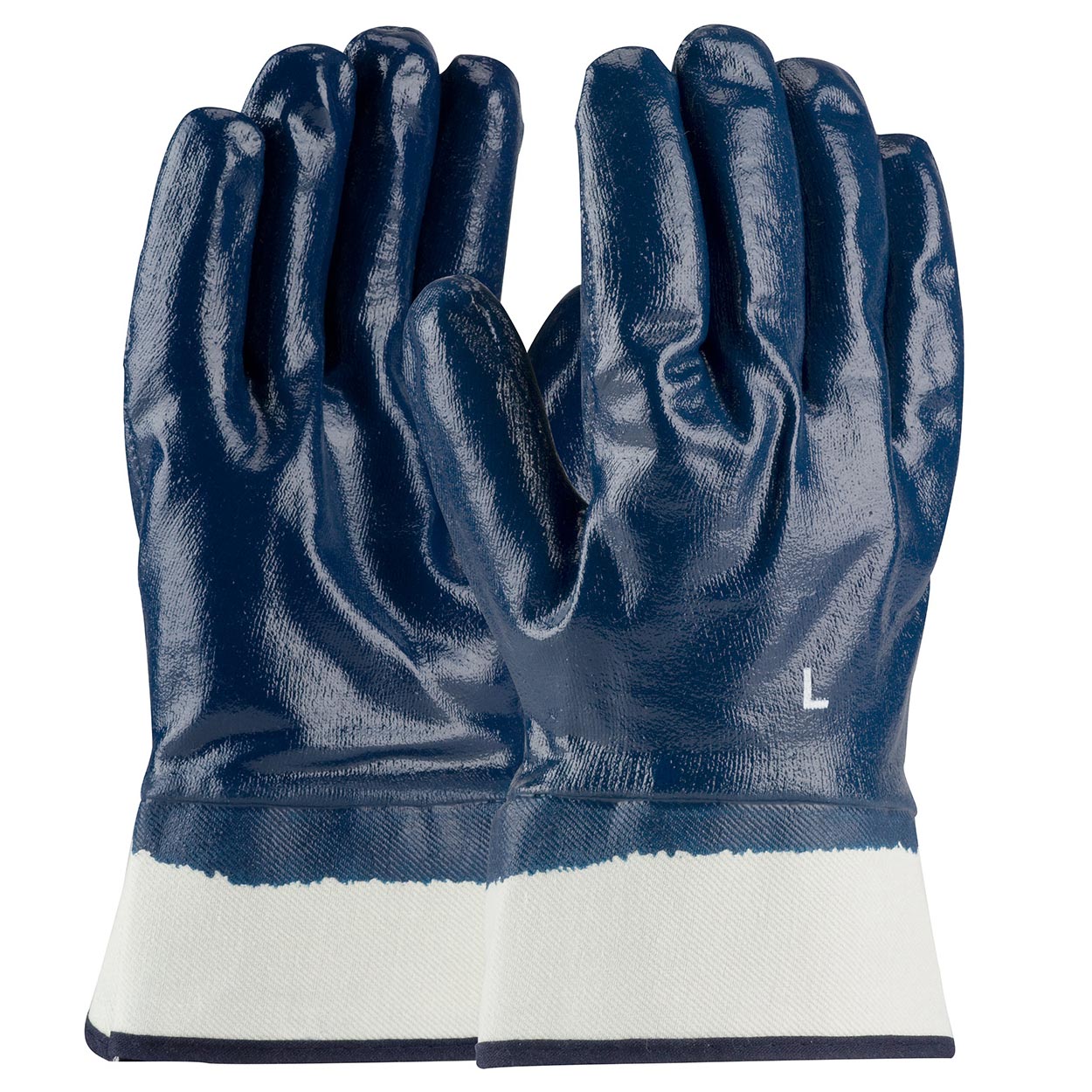 Blue Knit Gloves - PIP - Nitrile Coated Comfort