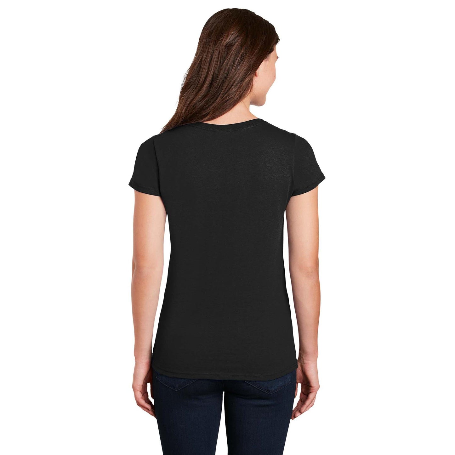 White T-Shirts - Gildan - Stylish Cotton V-Neck - Fashion Fit