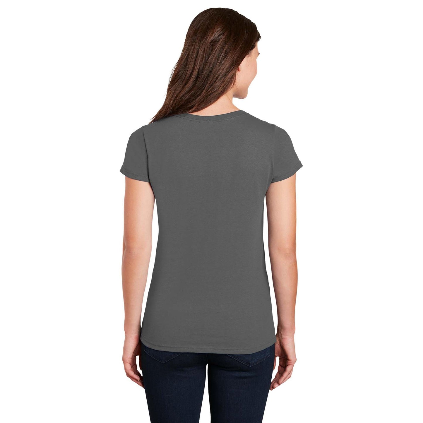 White T-Shirts - Gildan - Stylish Cotton V-Neck - Fashion Fit