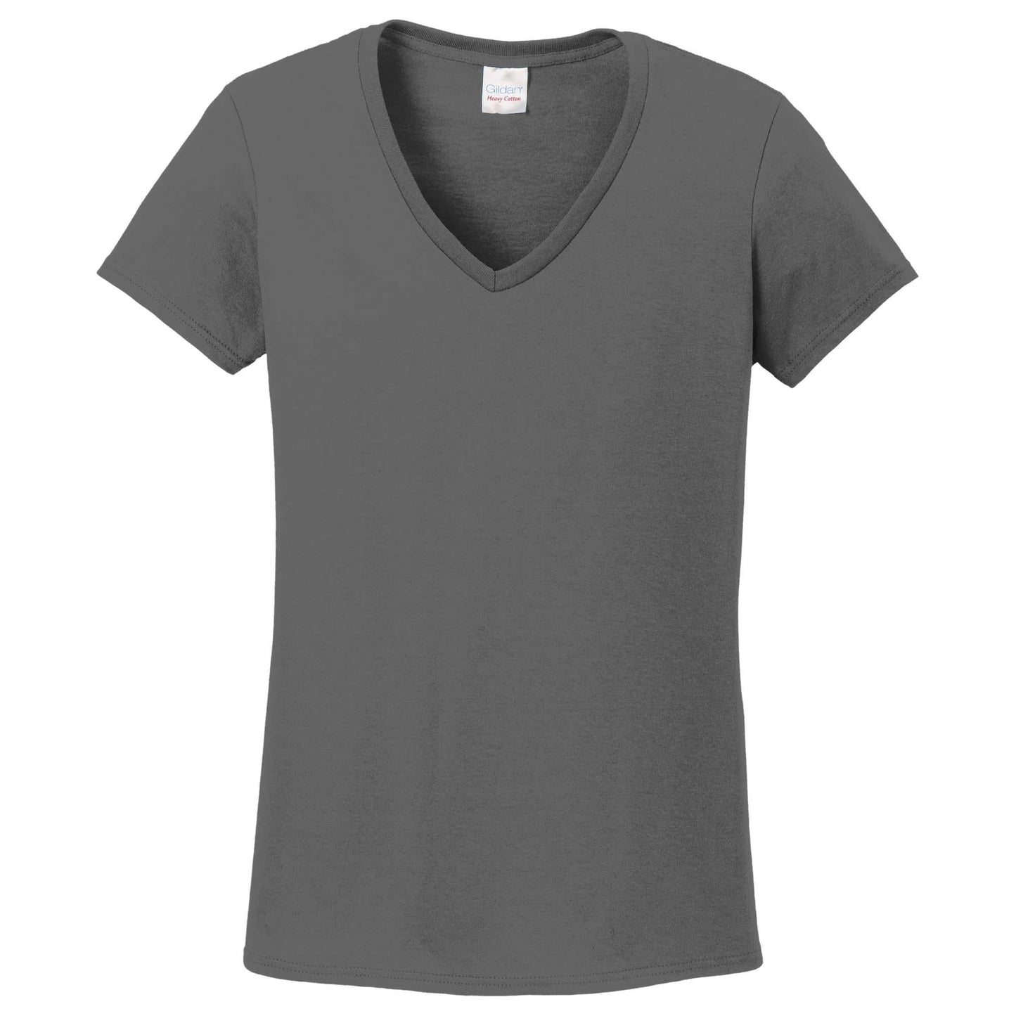 White T-Shirts - Gildan - Stylish Cotton V-Neck - Fashion Fit