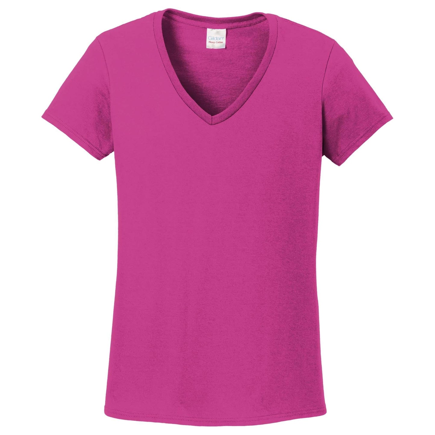 White T-Shirts - Gildan - Stylish Cotton V-Neck - Fashion Fit