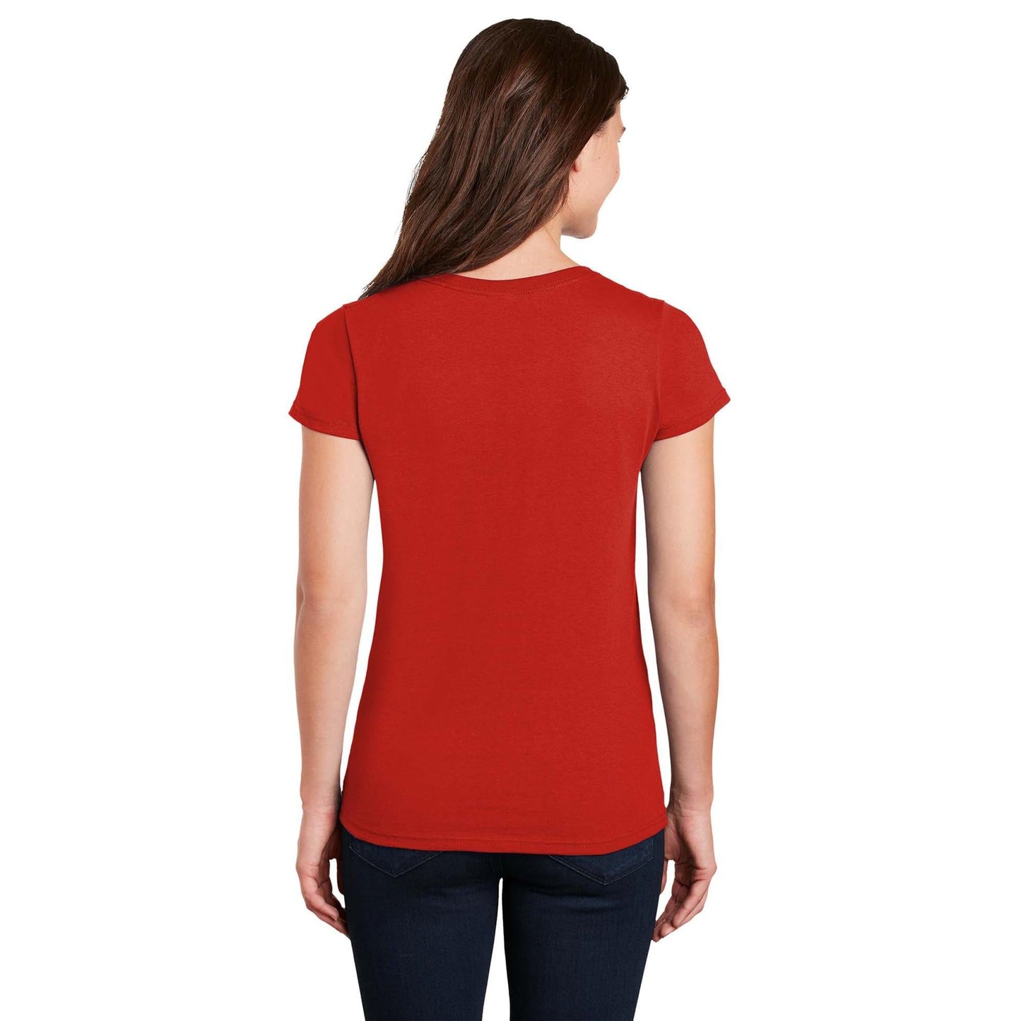 White T-Shirts - Gildan - Stylish Cotton V-Neck - Fashion Fit