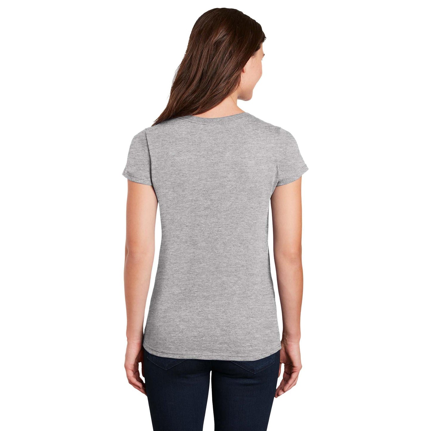 White T-Shirts - Gildan - Stylish Cotton V-Neck - Fashion Fit