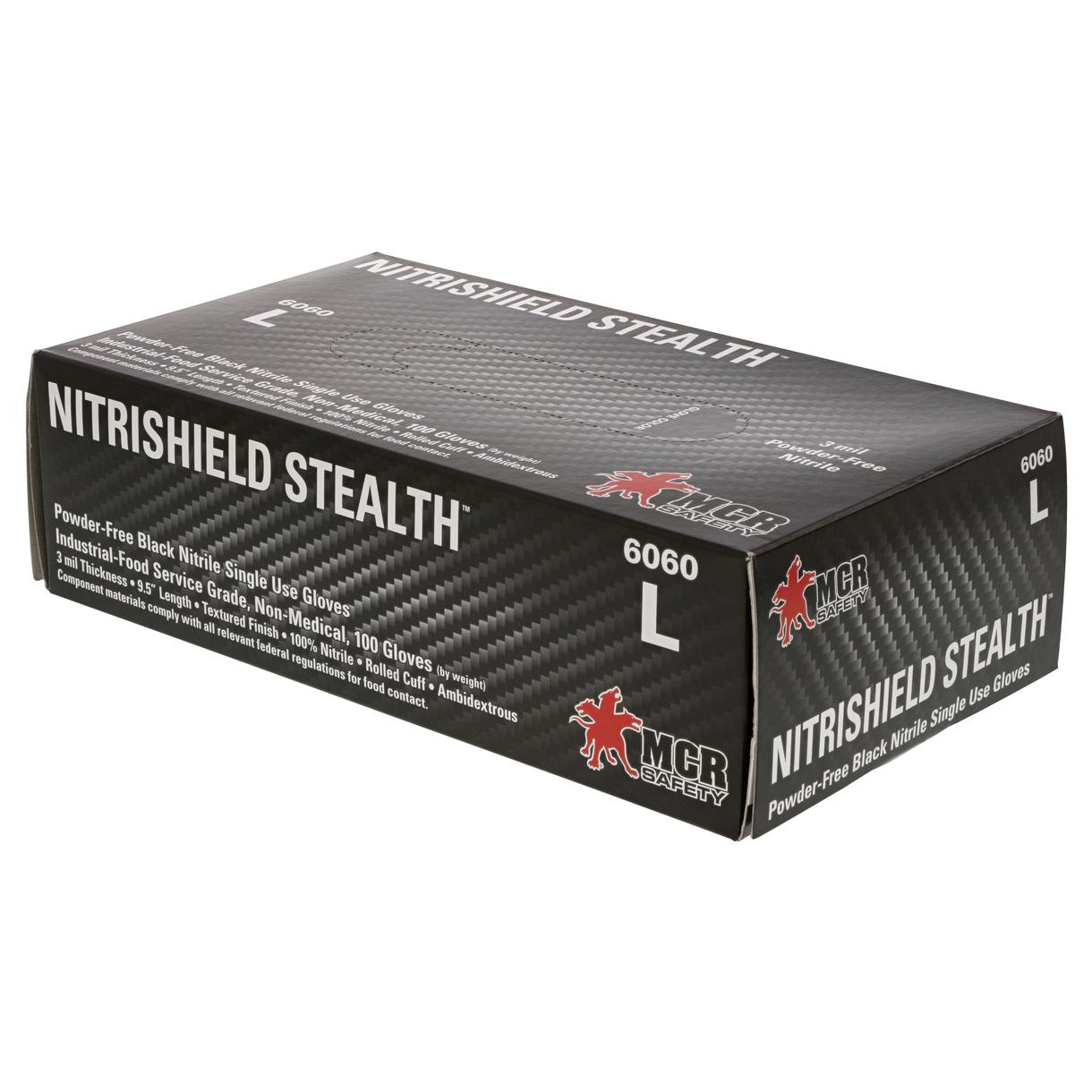 Black Disposable Gloves - MCR Safety - Nitrile Strength