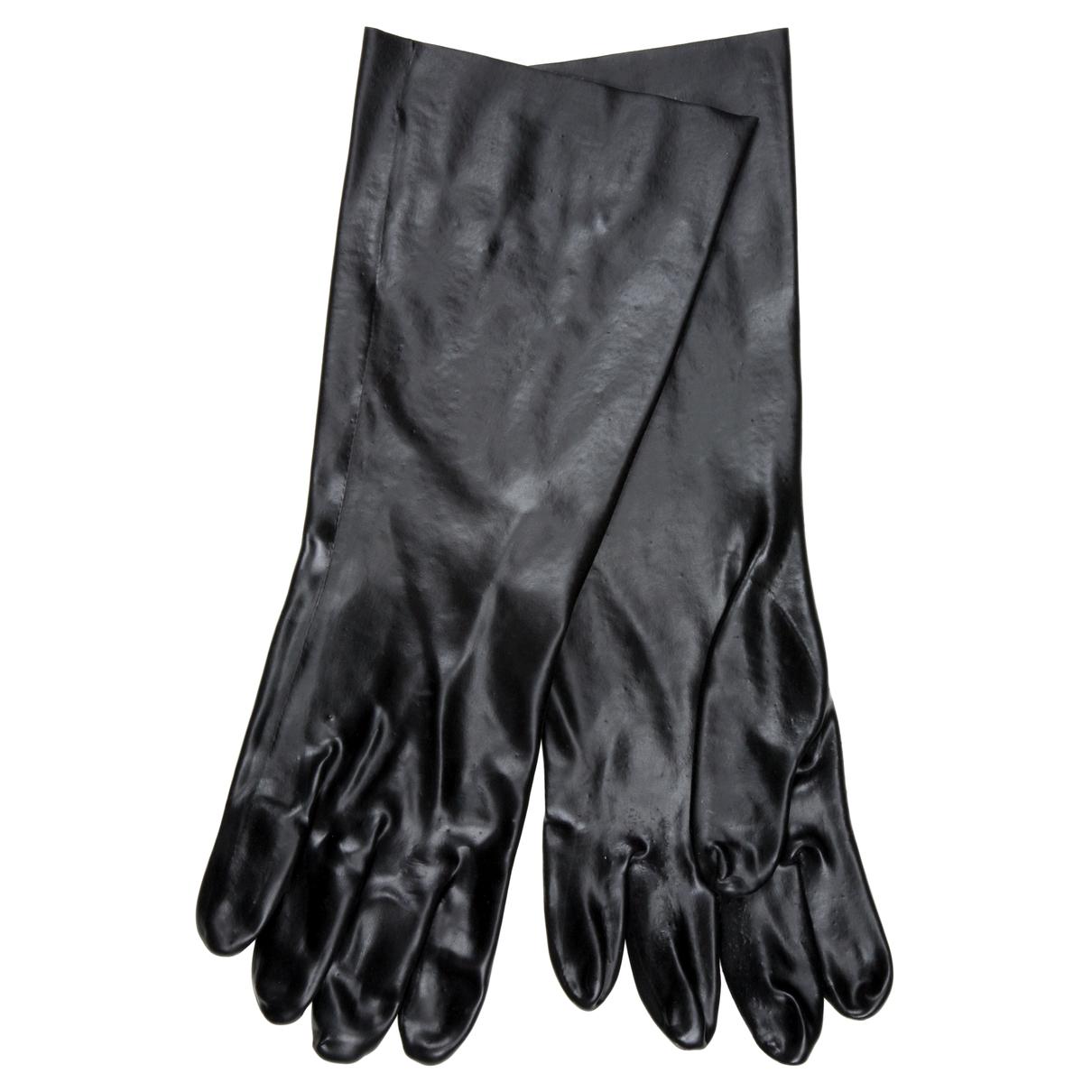 Black Rubber Gloves - MCR Safety - Durable PVC Coated