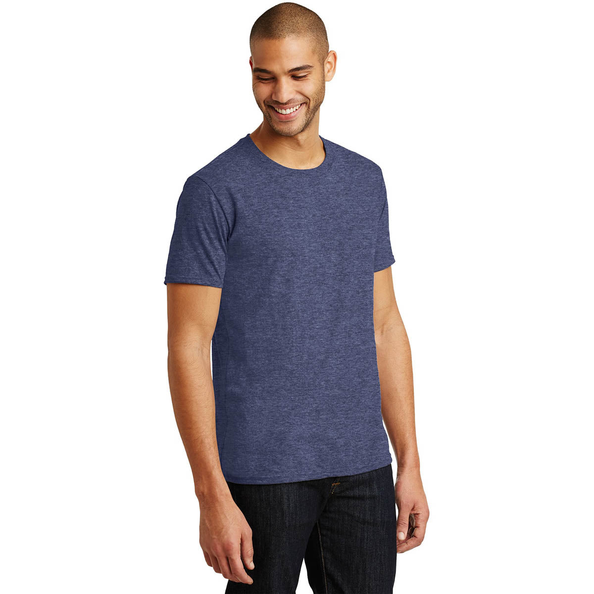 Heather Blue T-Shirt - Anvil - Soft Tri-Blend