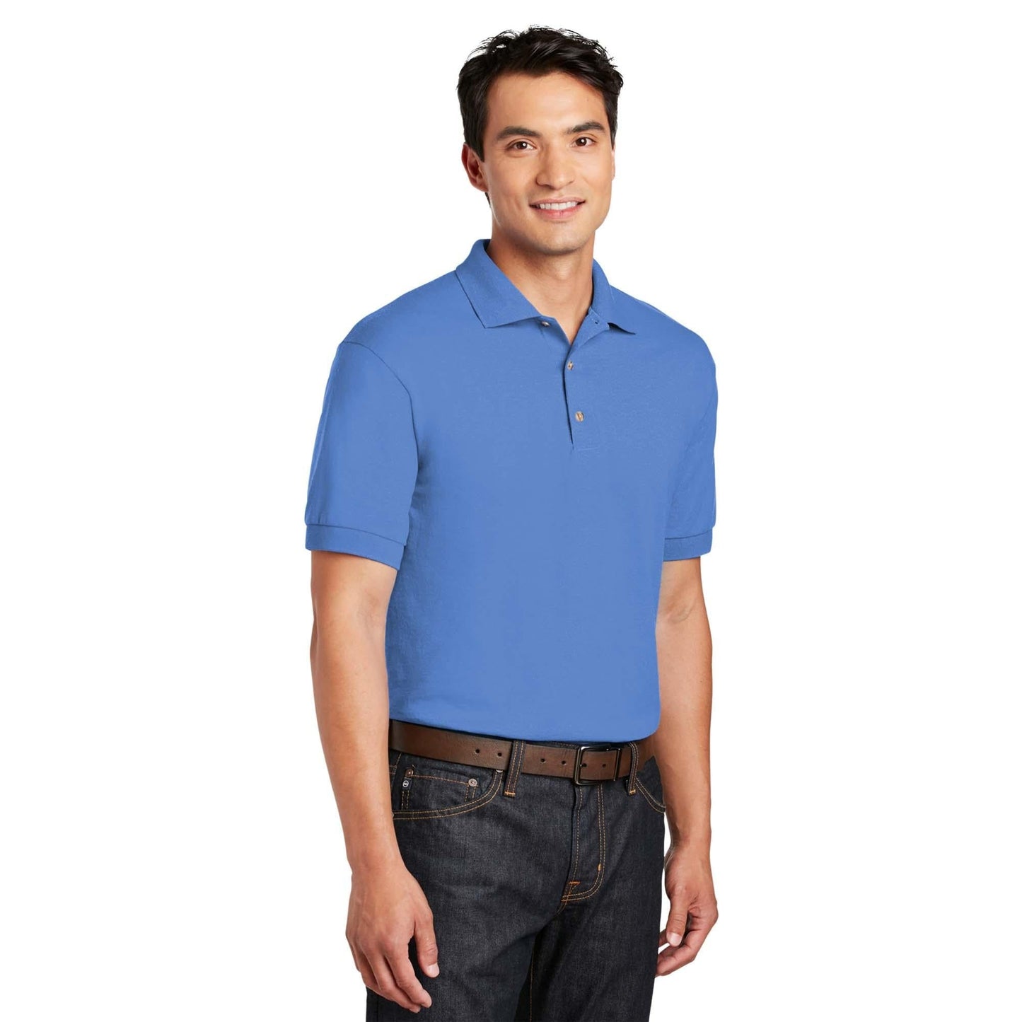 White Polo Shirt - Gildan - Soft Moisture-Wicking