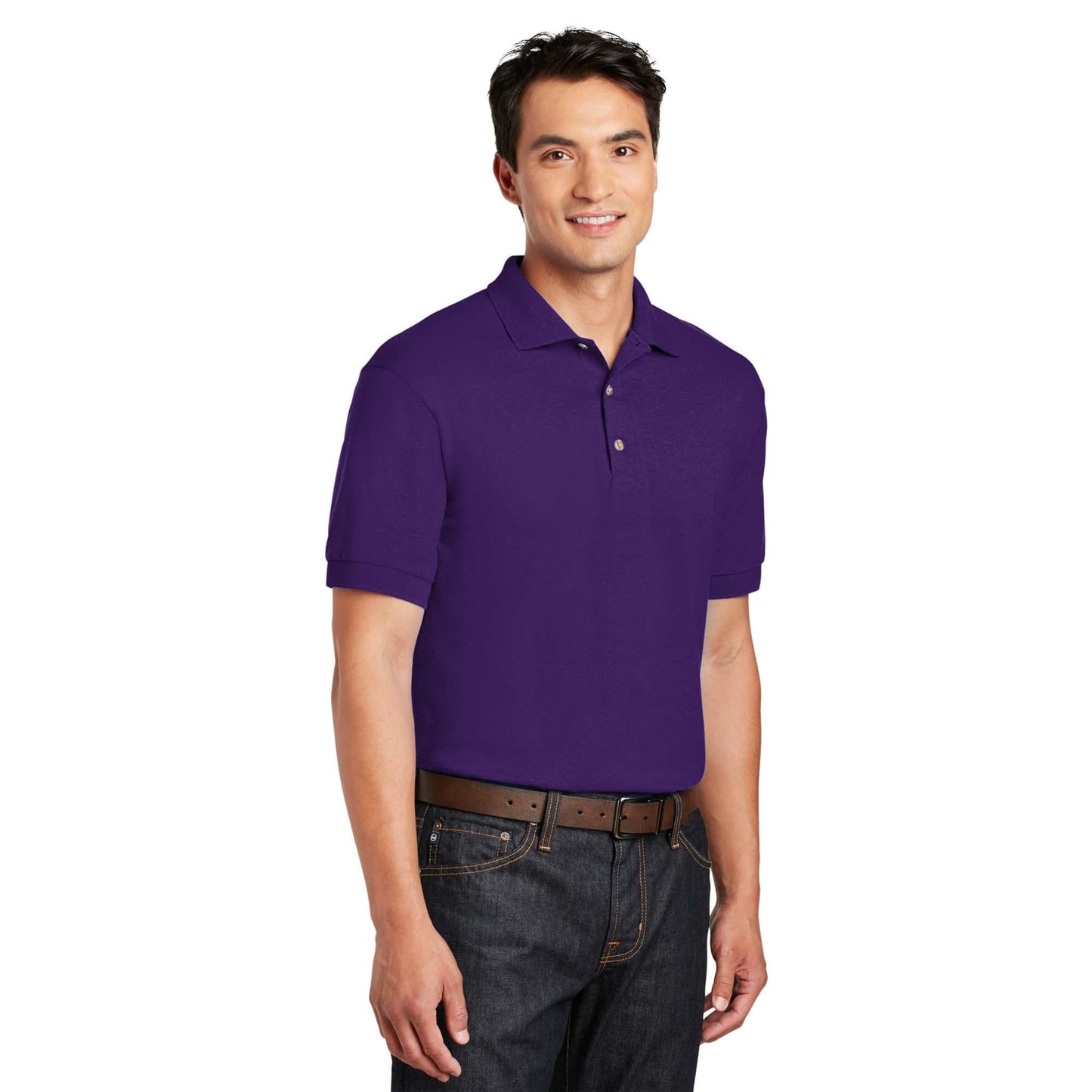White Polo Shirt - Gildan - Soft Moisture-Wicking