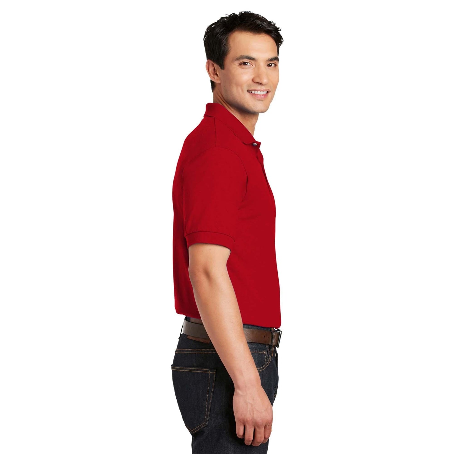White Polo Shirt - Gildan - Soft Moisture-Wicking