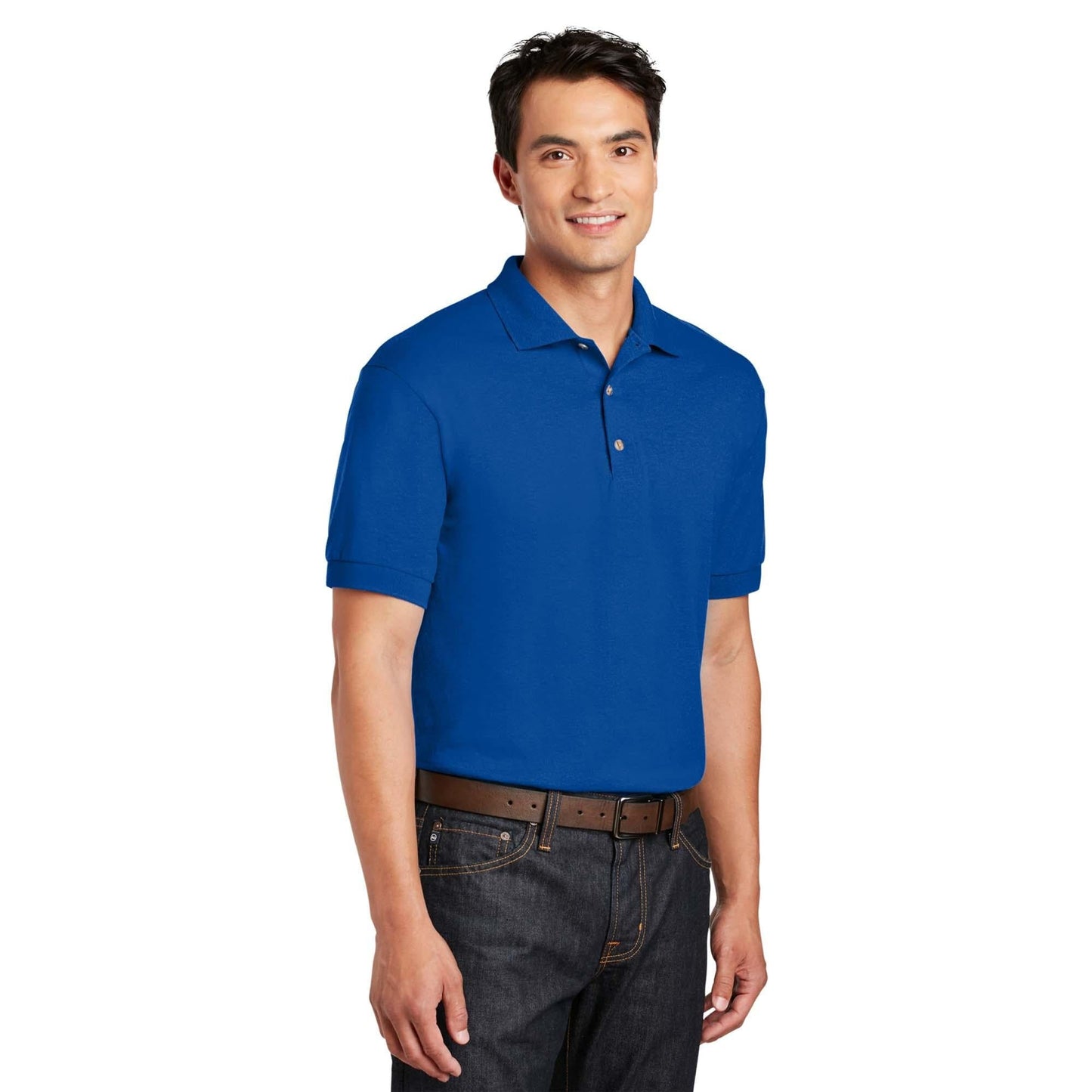White Polo Shirt - Gildan - Soft Moisture-Wicking