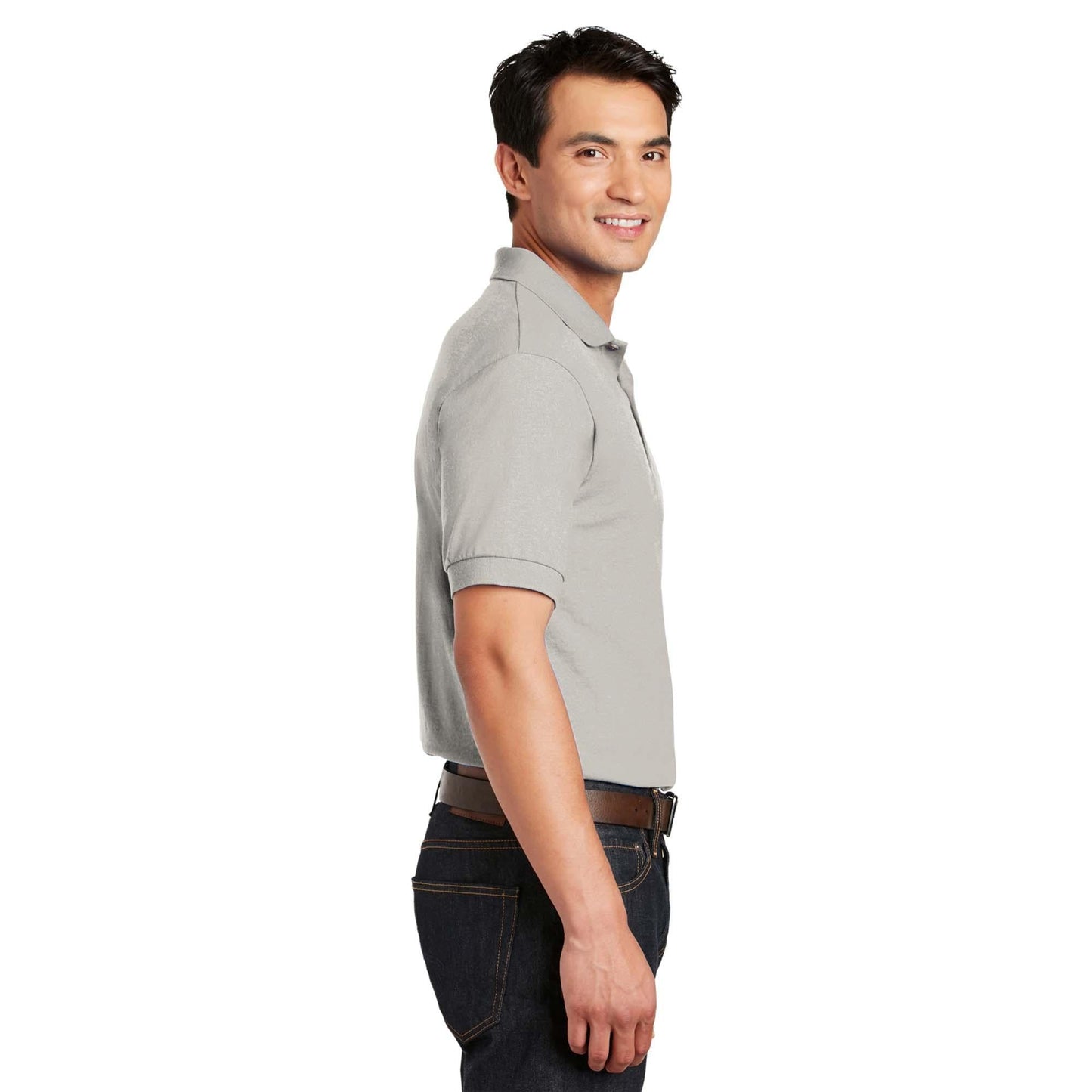 White Polo Shirt - Gildan - Soft Moisture-Wicking