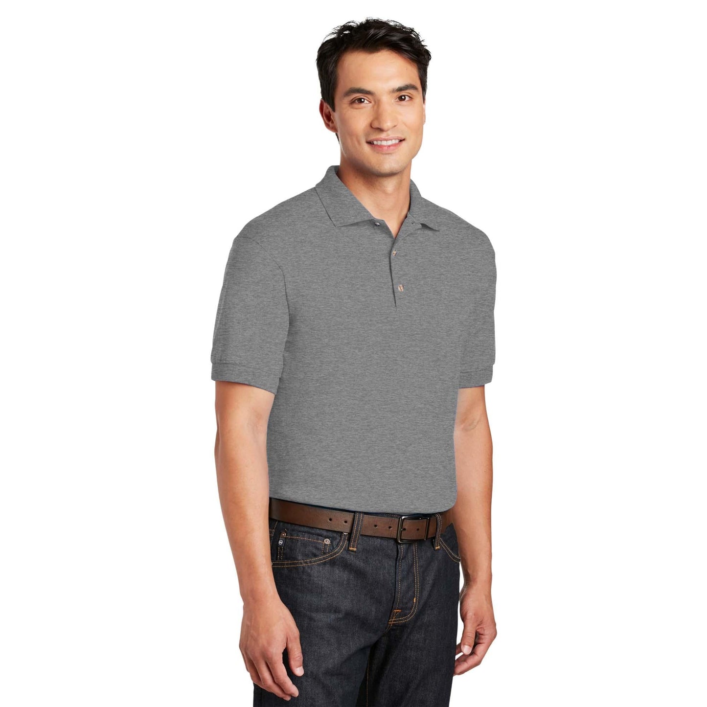 White Polo Shirt - Gildan - Soft Moisture-Wicking