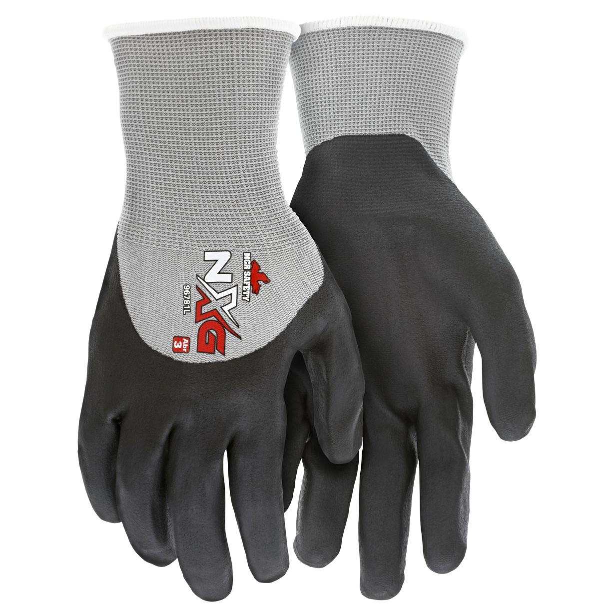 Gray Knit Gloves - MCR Safety - Nitrile Coated