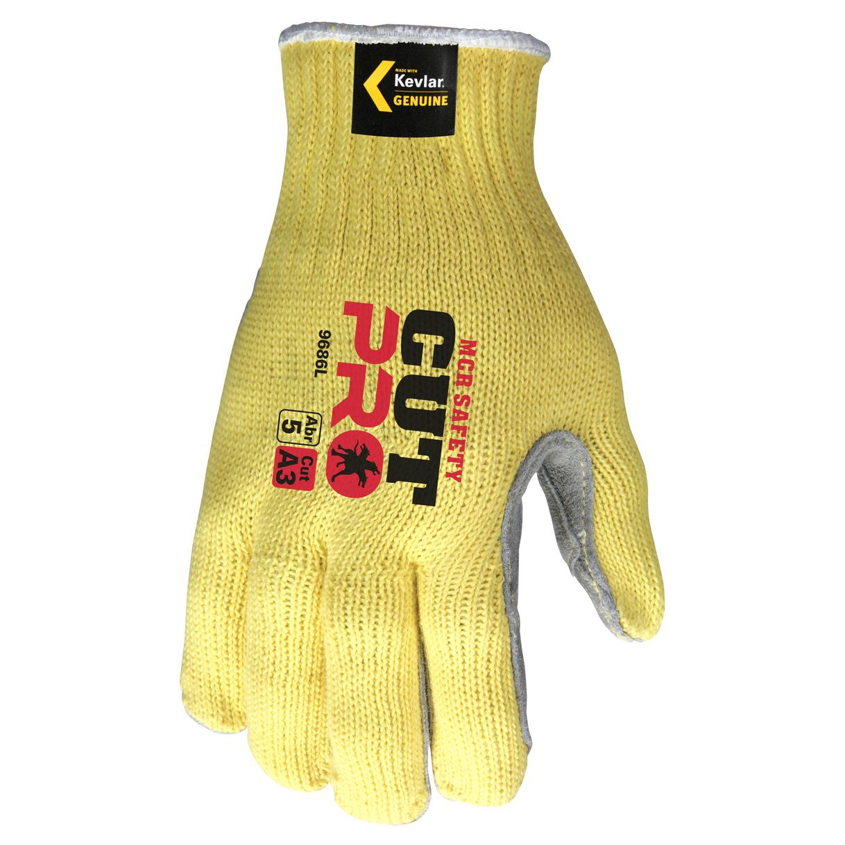 Yellow String Knit Gloves - MCR Safety - Kevlar Protection
