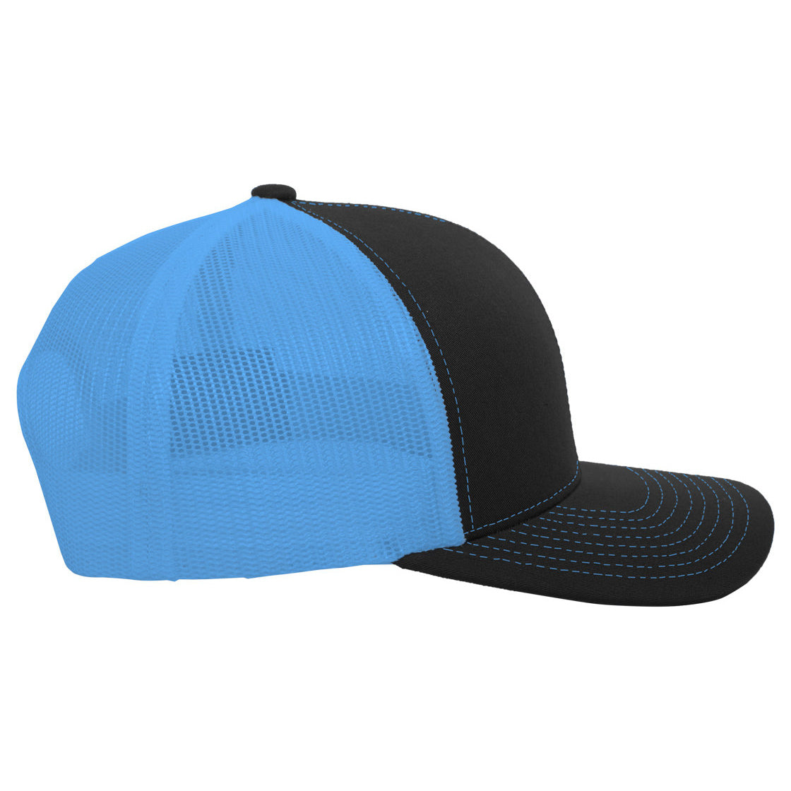 Black/Neon Blue Ball Caps - Pacific Headwear - Snapback Hat