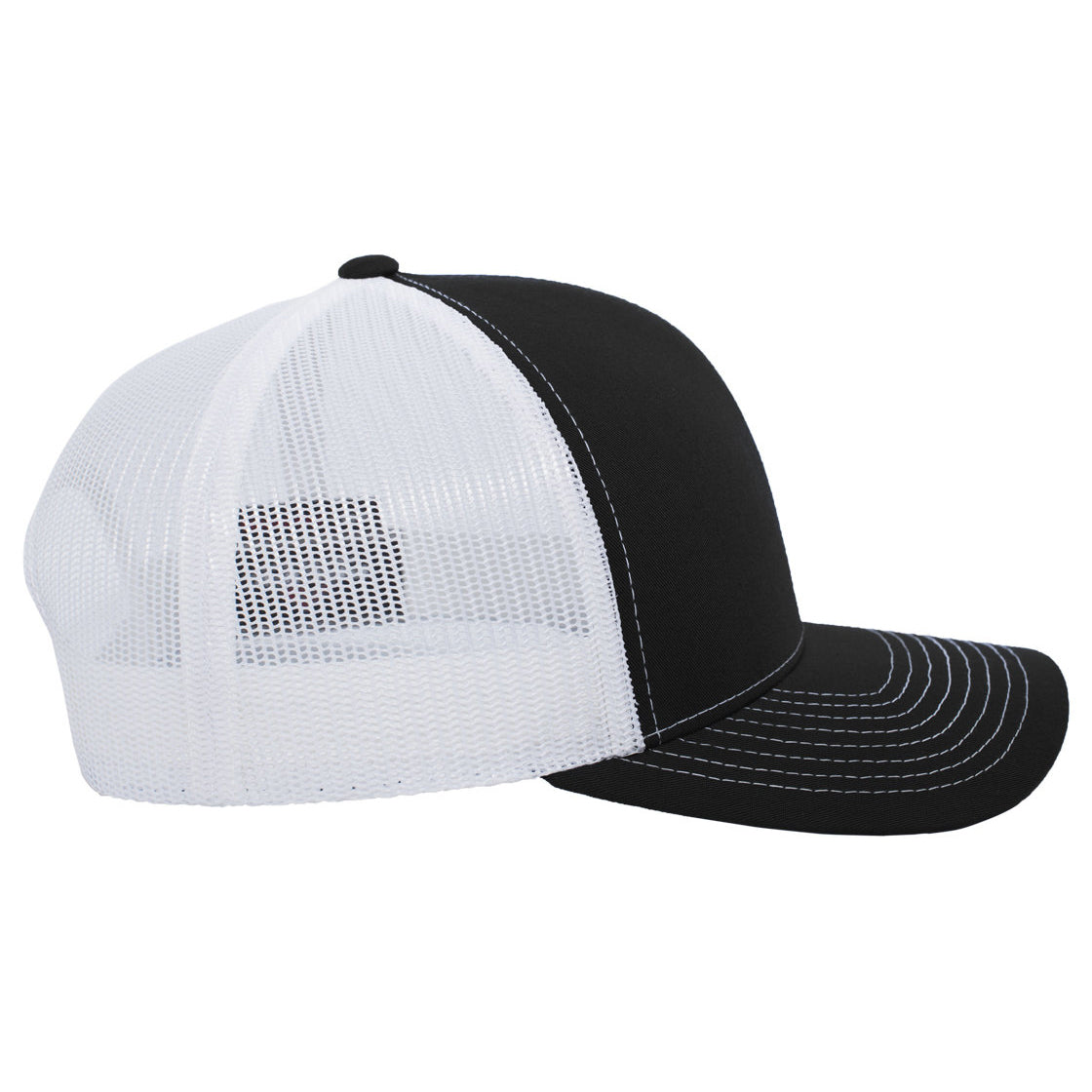 Black/White Ball Caps - Pacific Headwear - Stylish Trucker - Fashion Accessory