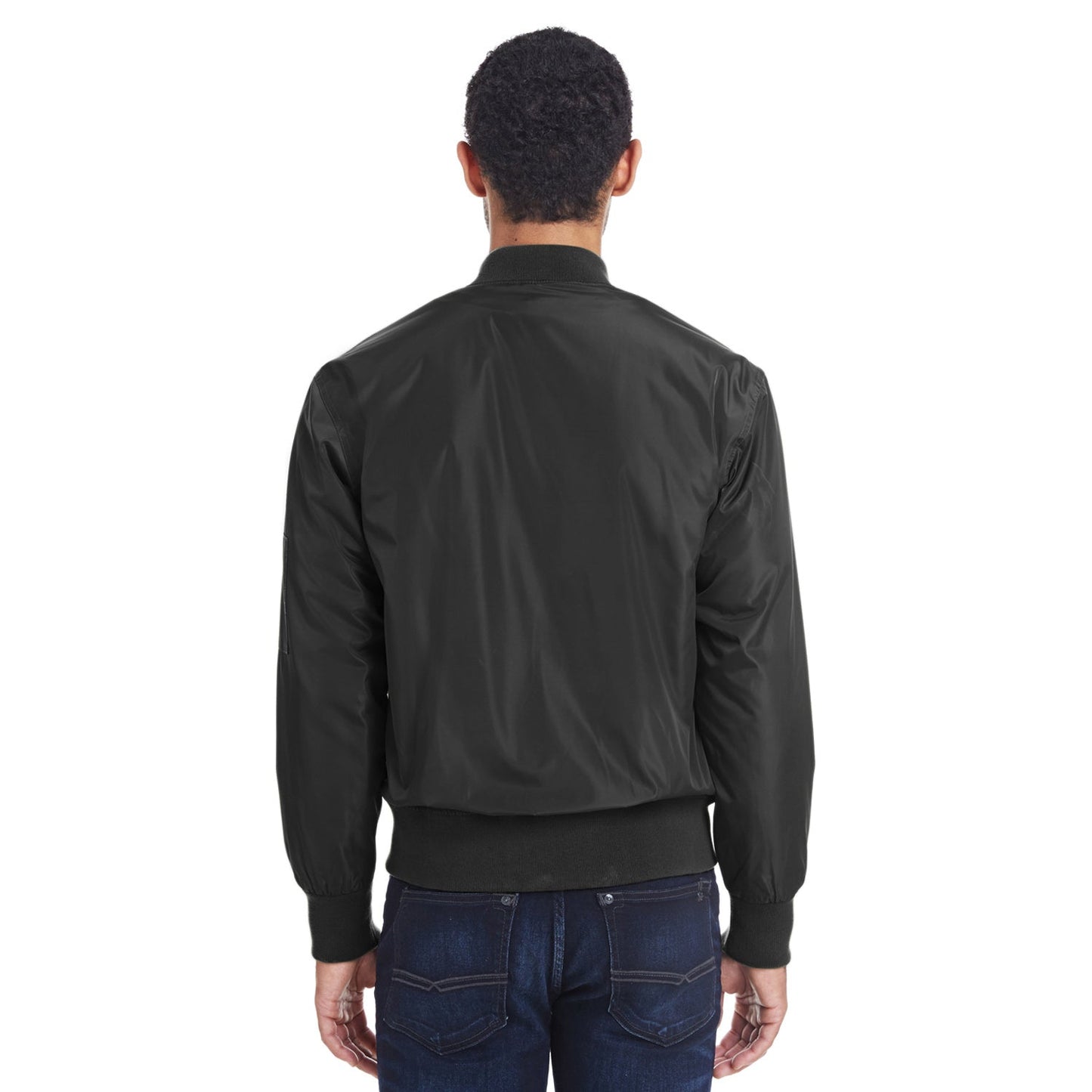 Black Vegan Leather Jacket - Threadfast - Stylish Bomber