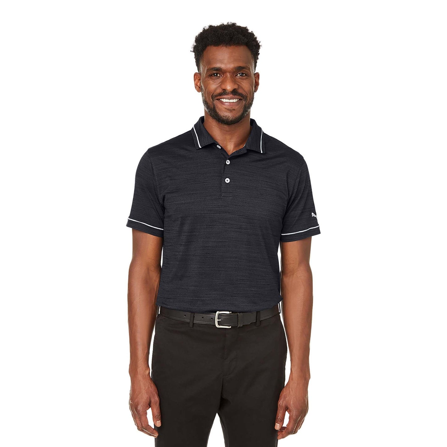 Puma Black Heather Polo Shirt - PUMA Golf - Moisture Wicking