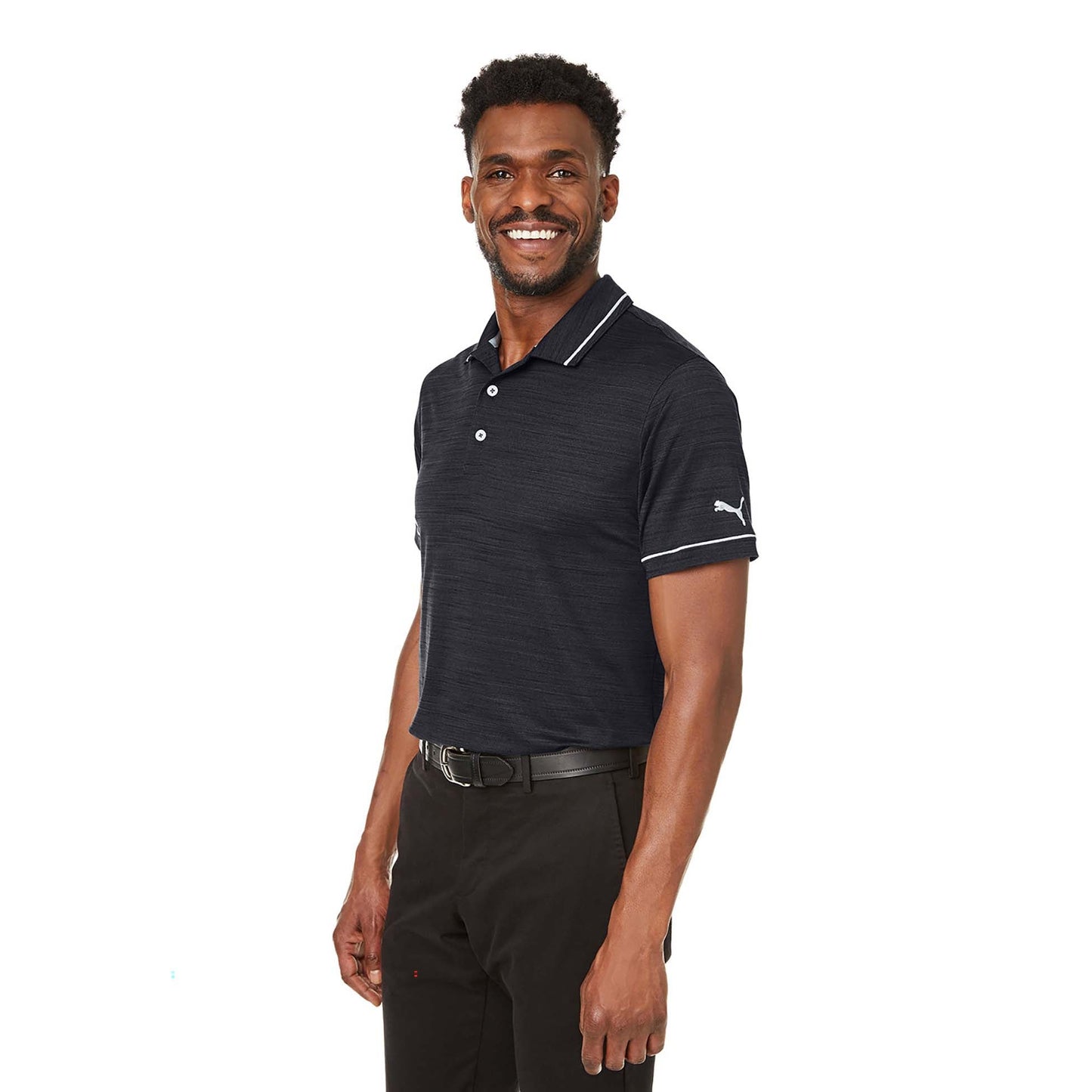 Puma Black Heather Polo Shirt - PUMA Golf - Moisture Wicking
