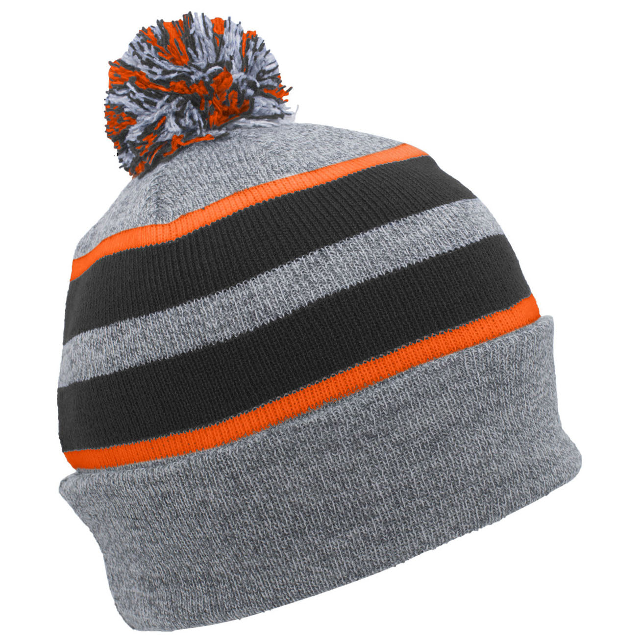 Black/Red Beanies - Pacific Headwear - Stylish Knit Pom-Pom