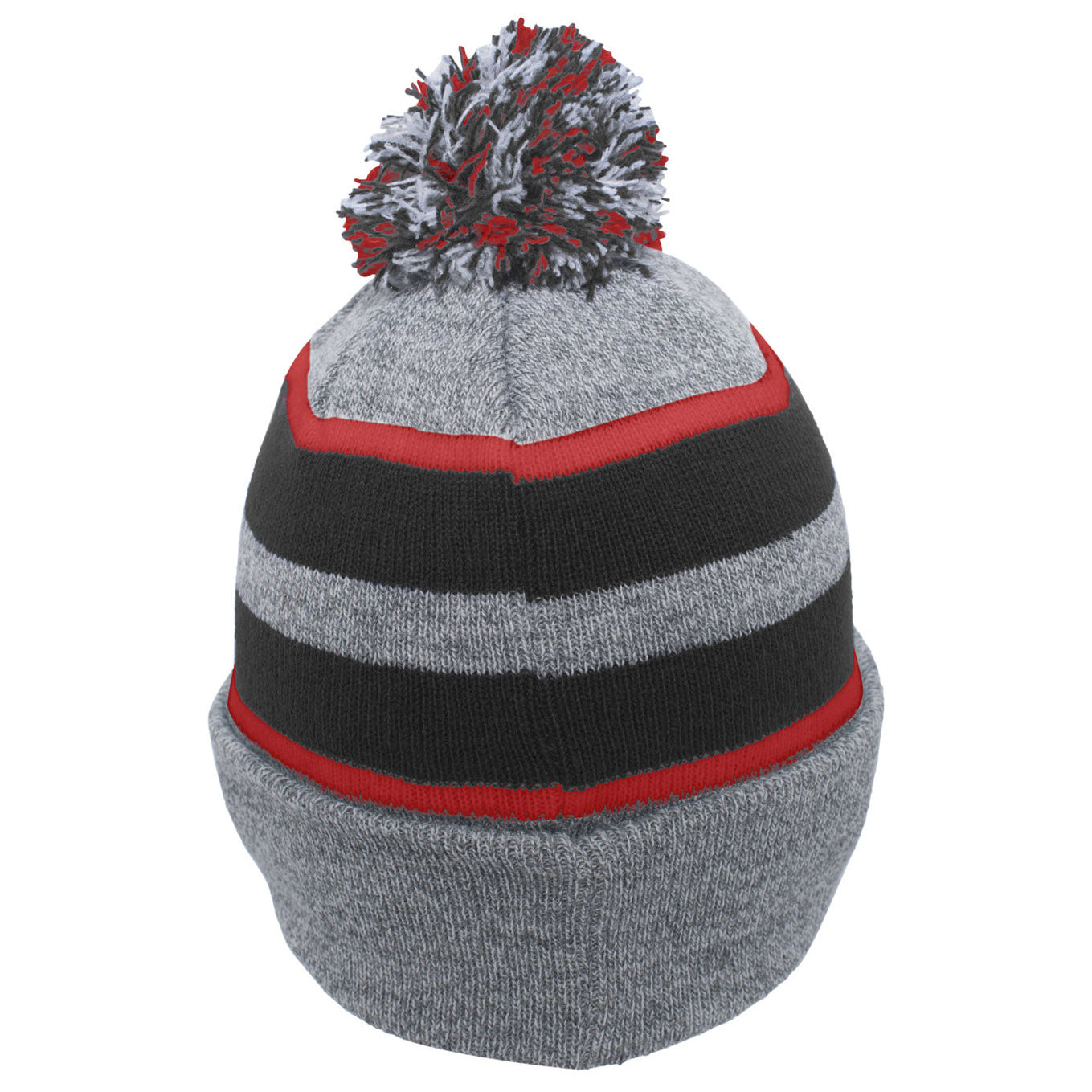 Black/Red Beanies - Pacific Headwear - Stylish Knit Pom-Pom