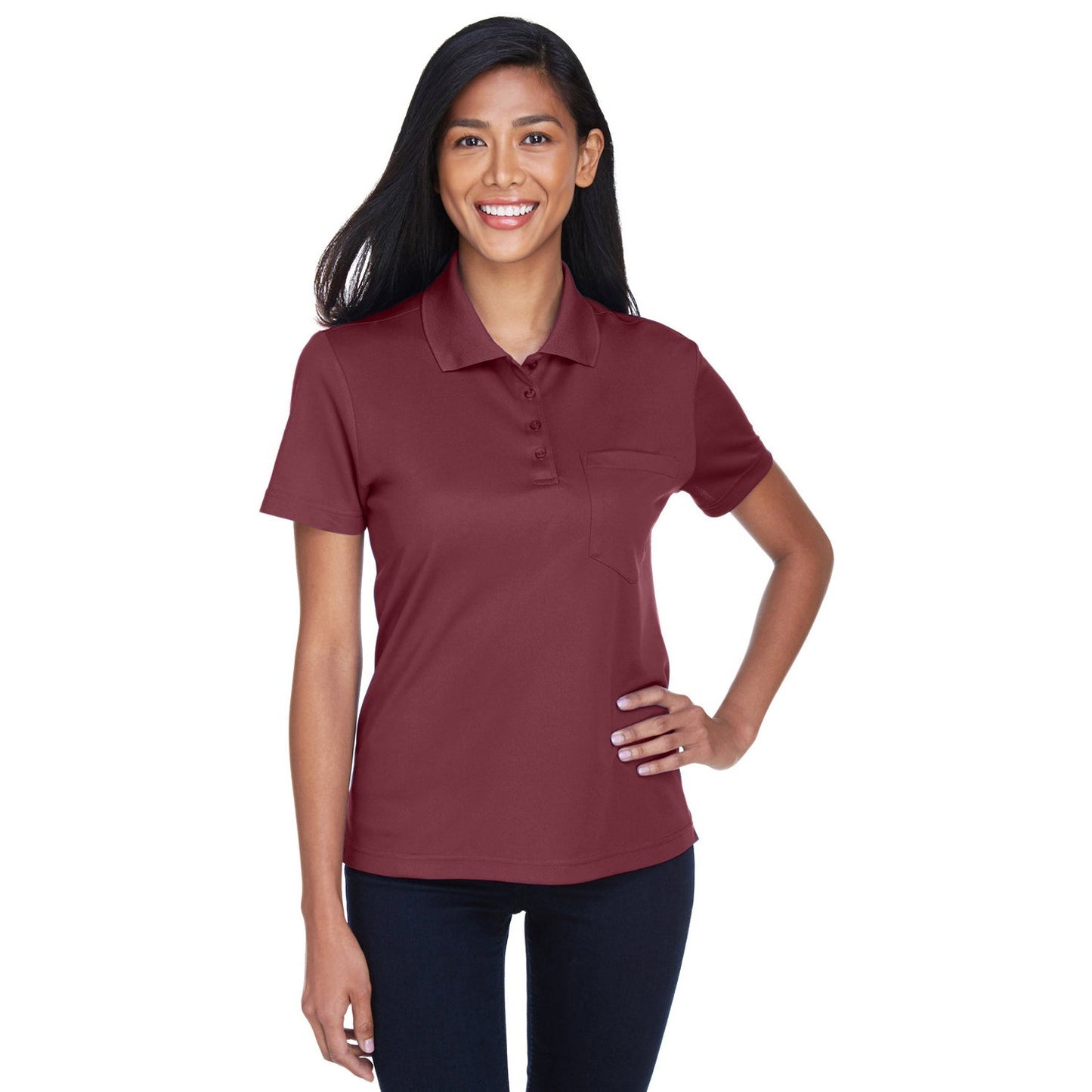 Black Polo Shirt - Core 365 - Performance Fabric
