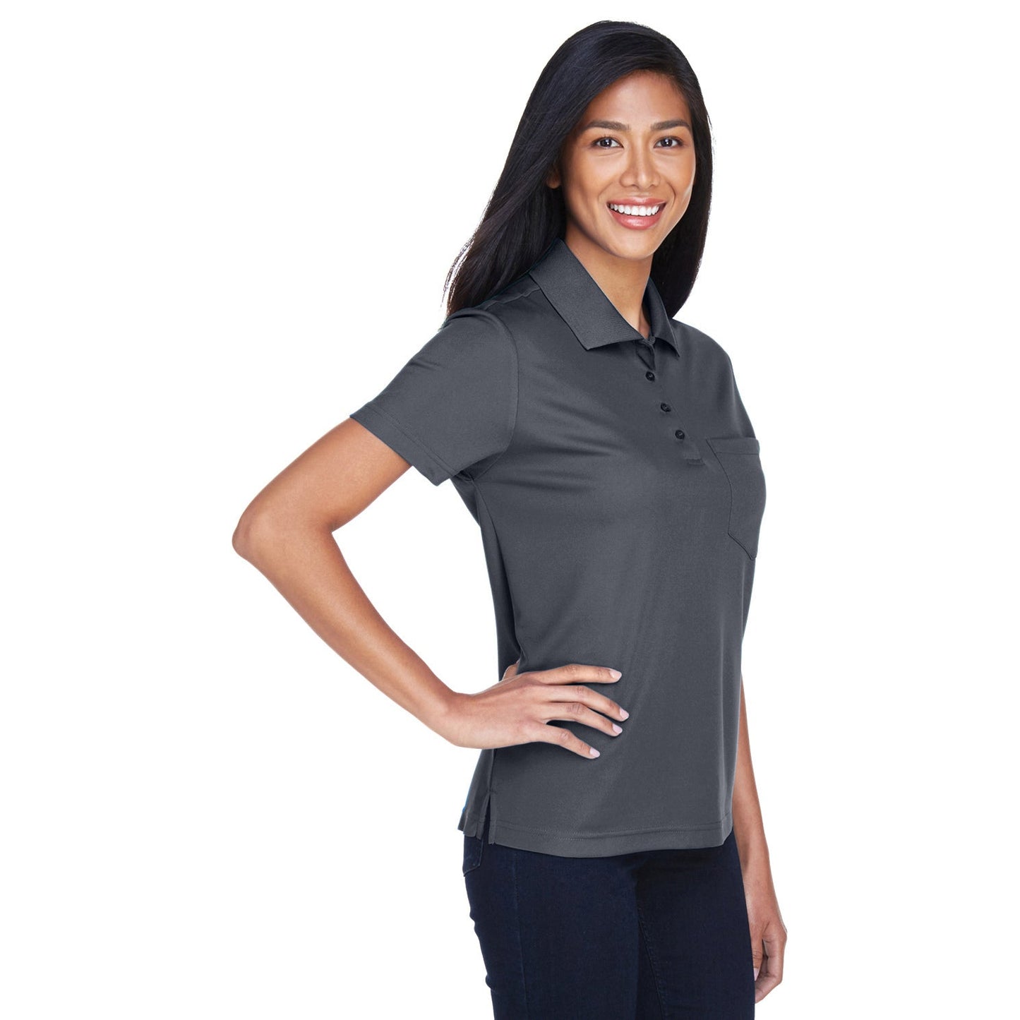 Black Polo Shirt - Core 365 - Performance Fabric