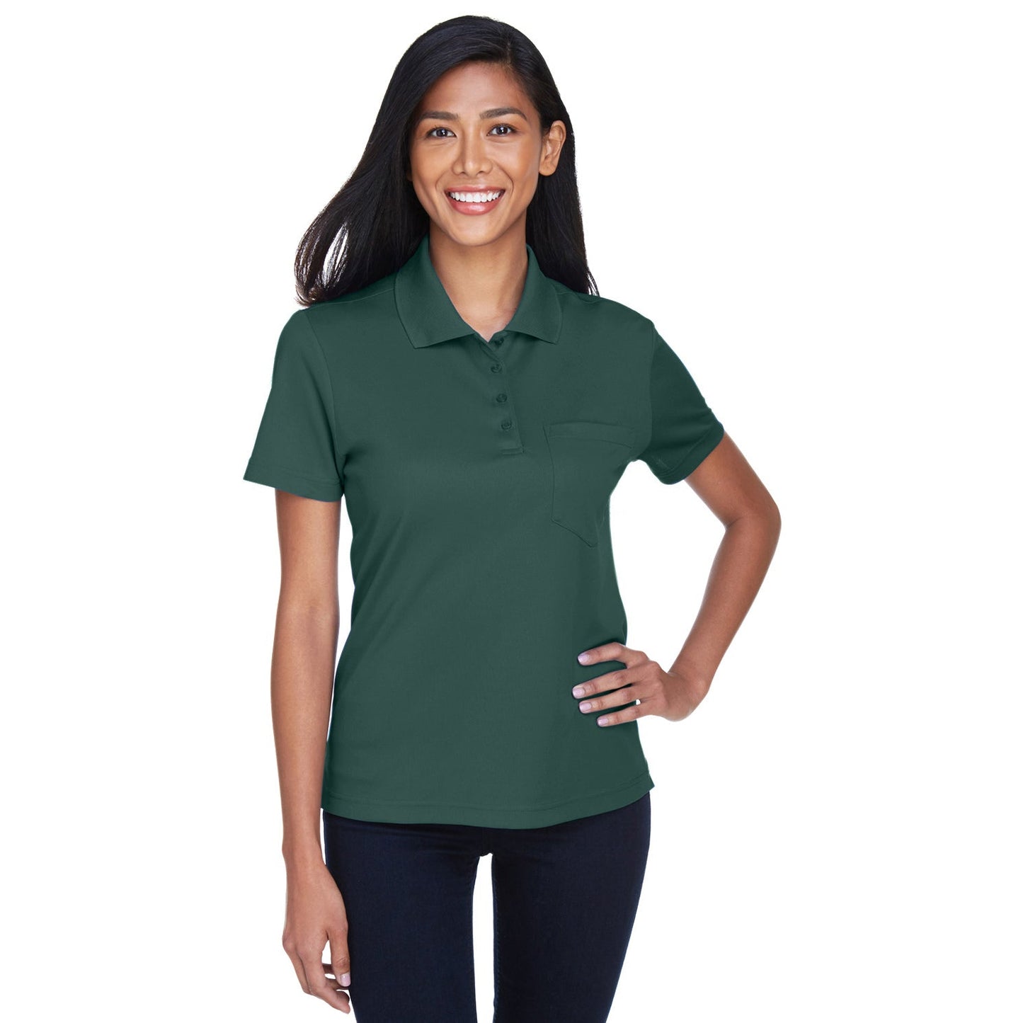 Black Polo Shirt - Core 365 - Performance Fabric
