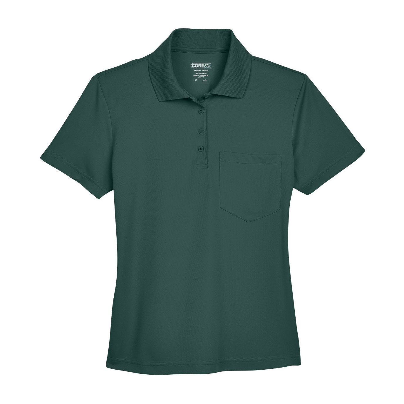 Black Polo Shirt - Core 365 - Performance Fabric