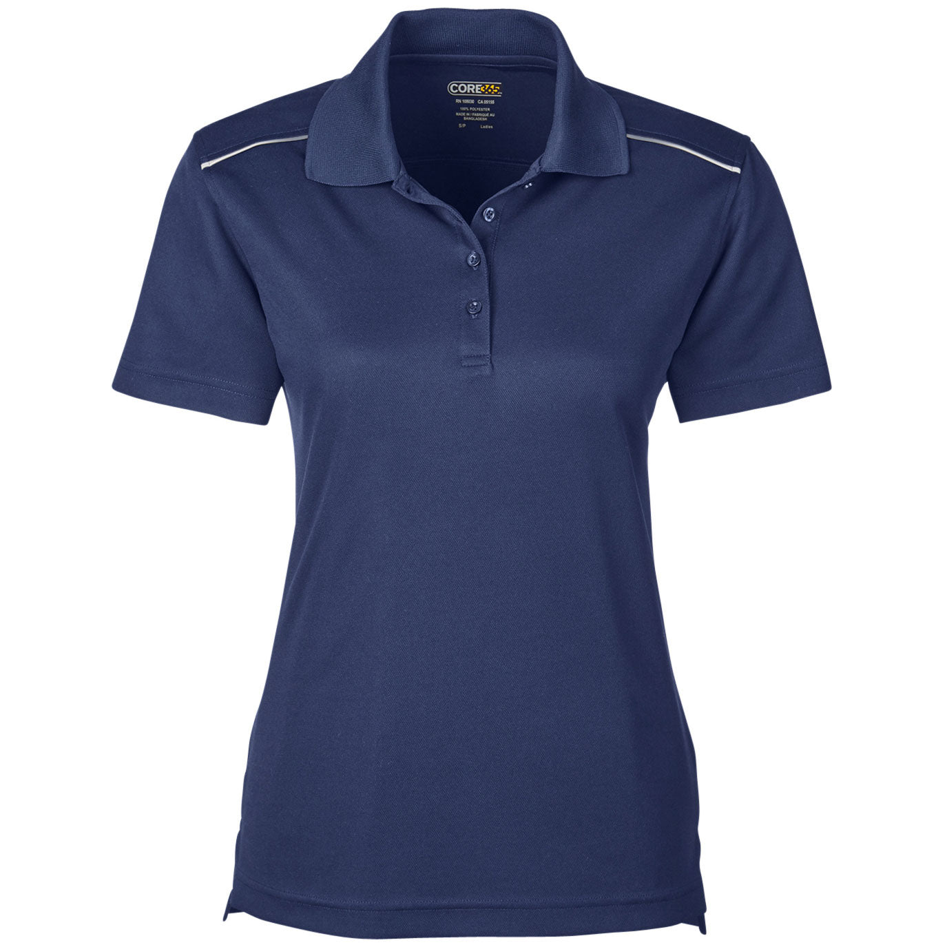 Black Polo Shirt - Core 365 - Reflective Piping