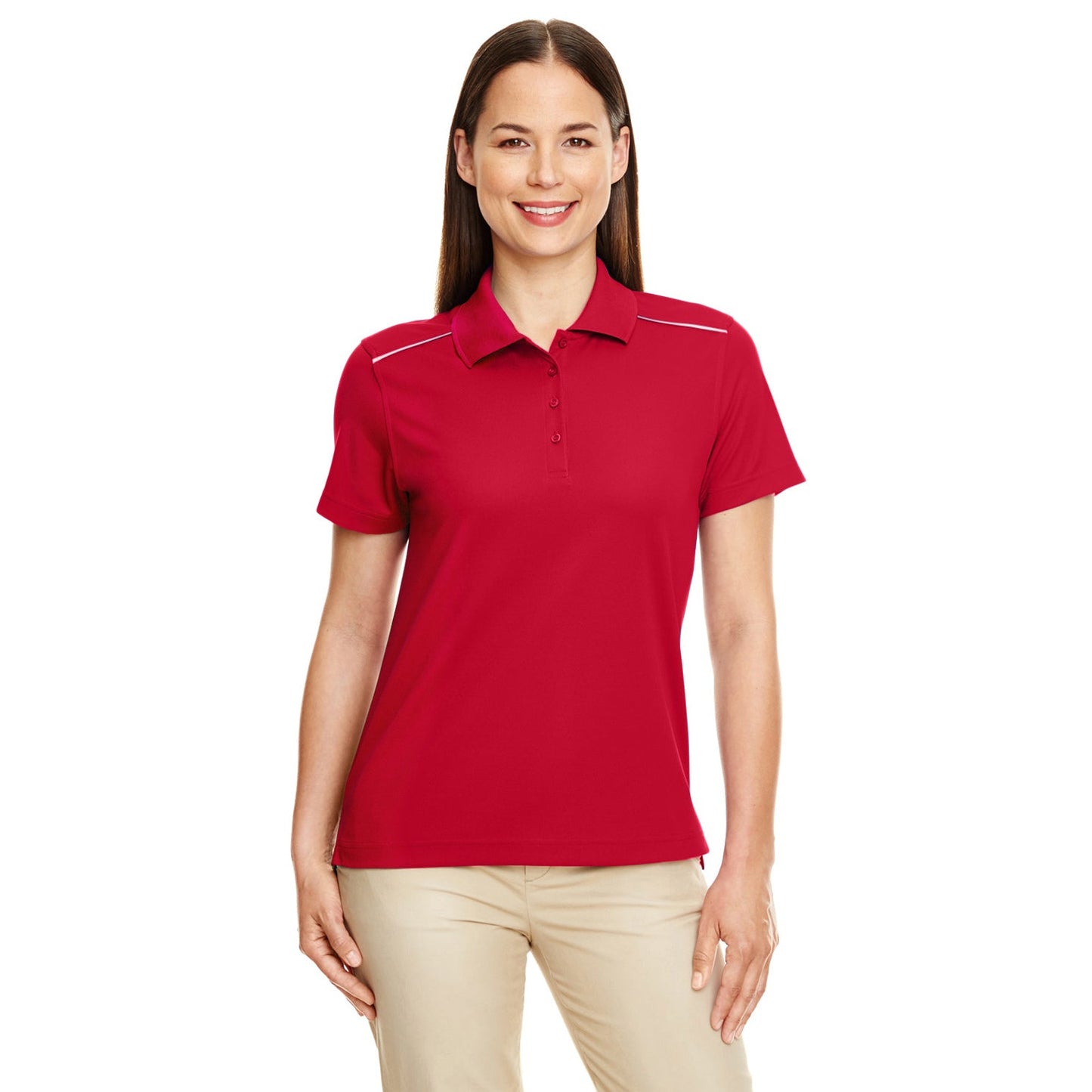Black Polo Shirt - Core 365 - Reflective Piping