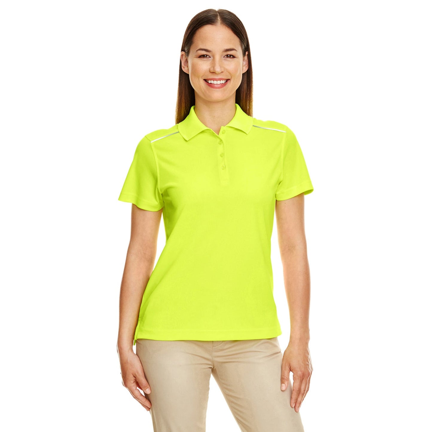 Black Polo Shirt - Core 365 - Reflective Piping