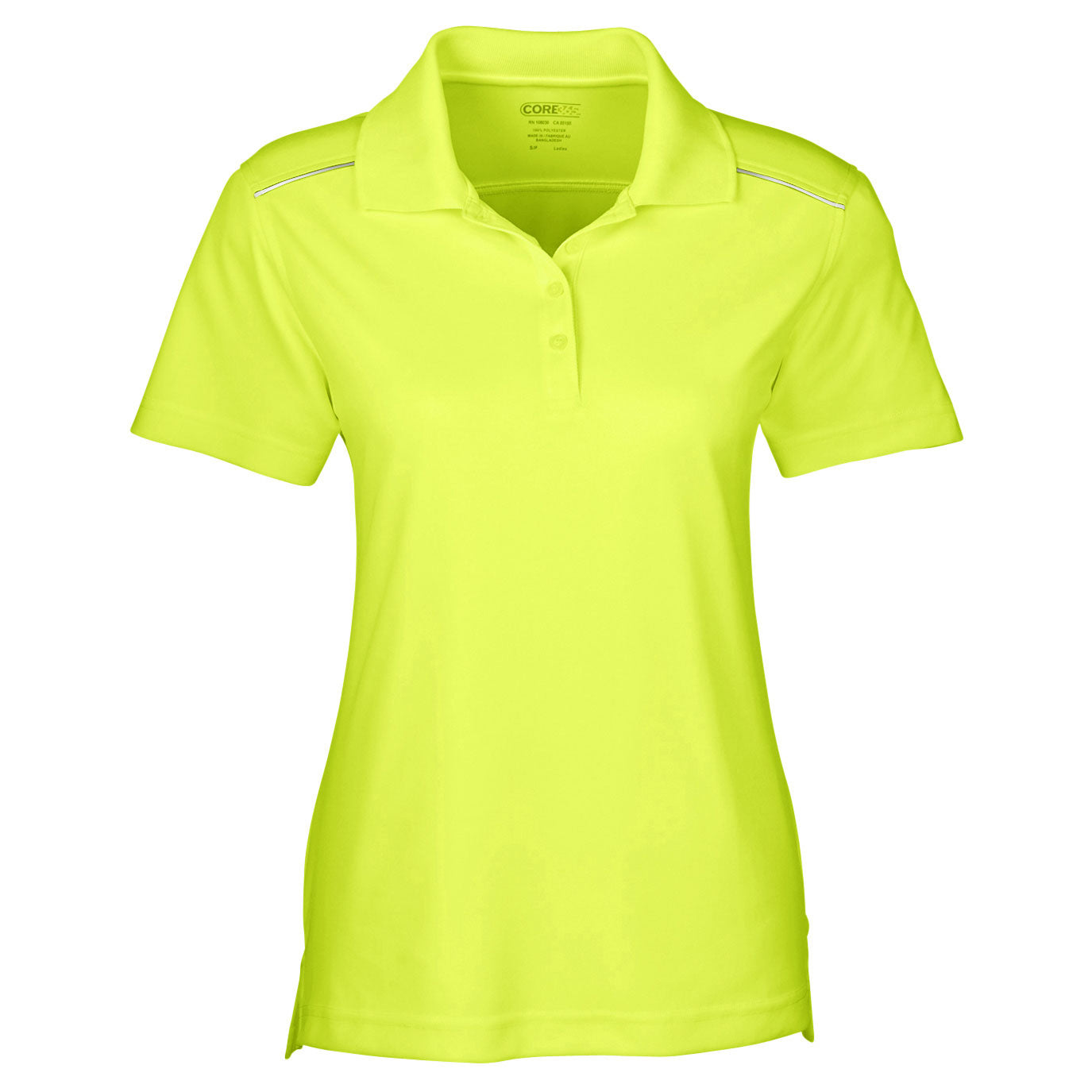 Black Polo Shirt - Core 365 - Reflective Piping