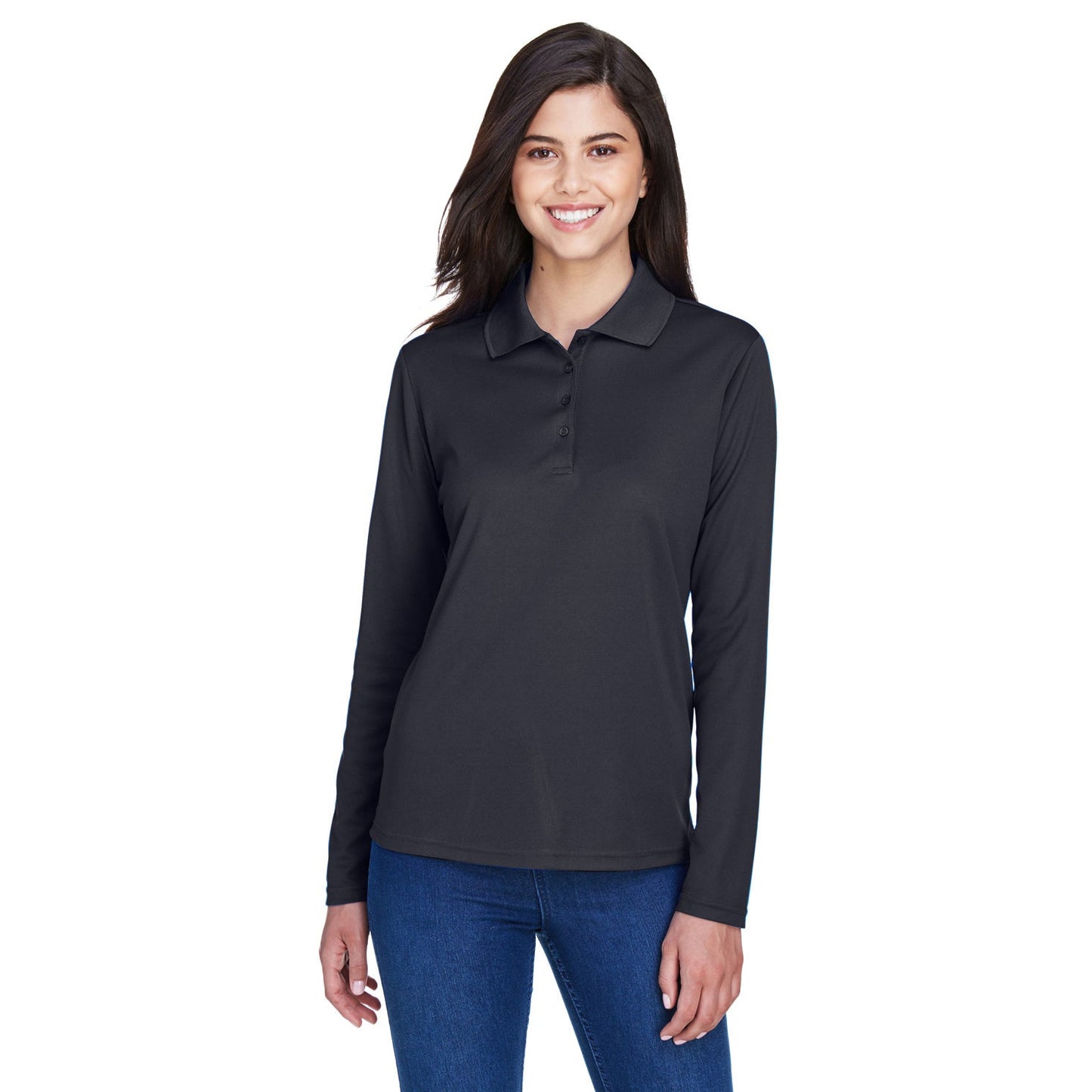 Black Performance Polo - Core 365 - Moisture-wicking