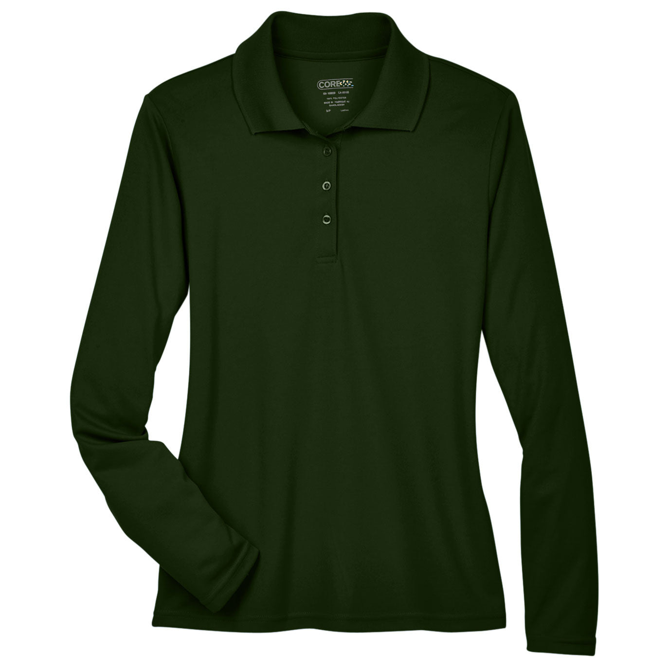 Black Performance Polo - Core 365 - Moisture-wicking