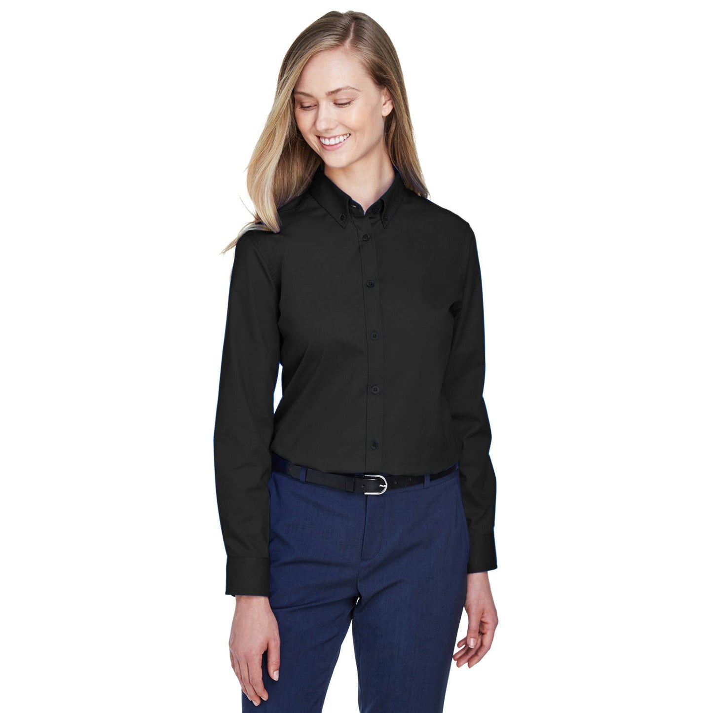 Black Button Up Shirt - Core 365 - Lightweight Twill