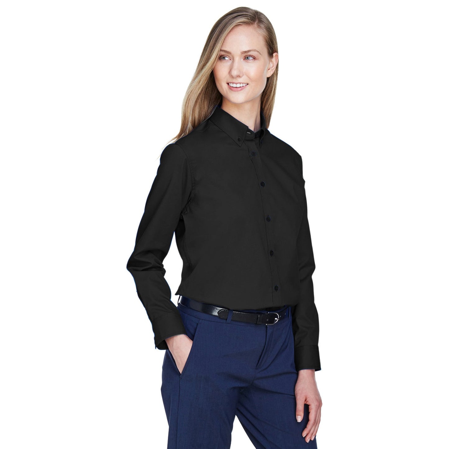 Black Button Up Shirt - Core 365 - Lightweight Twill