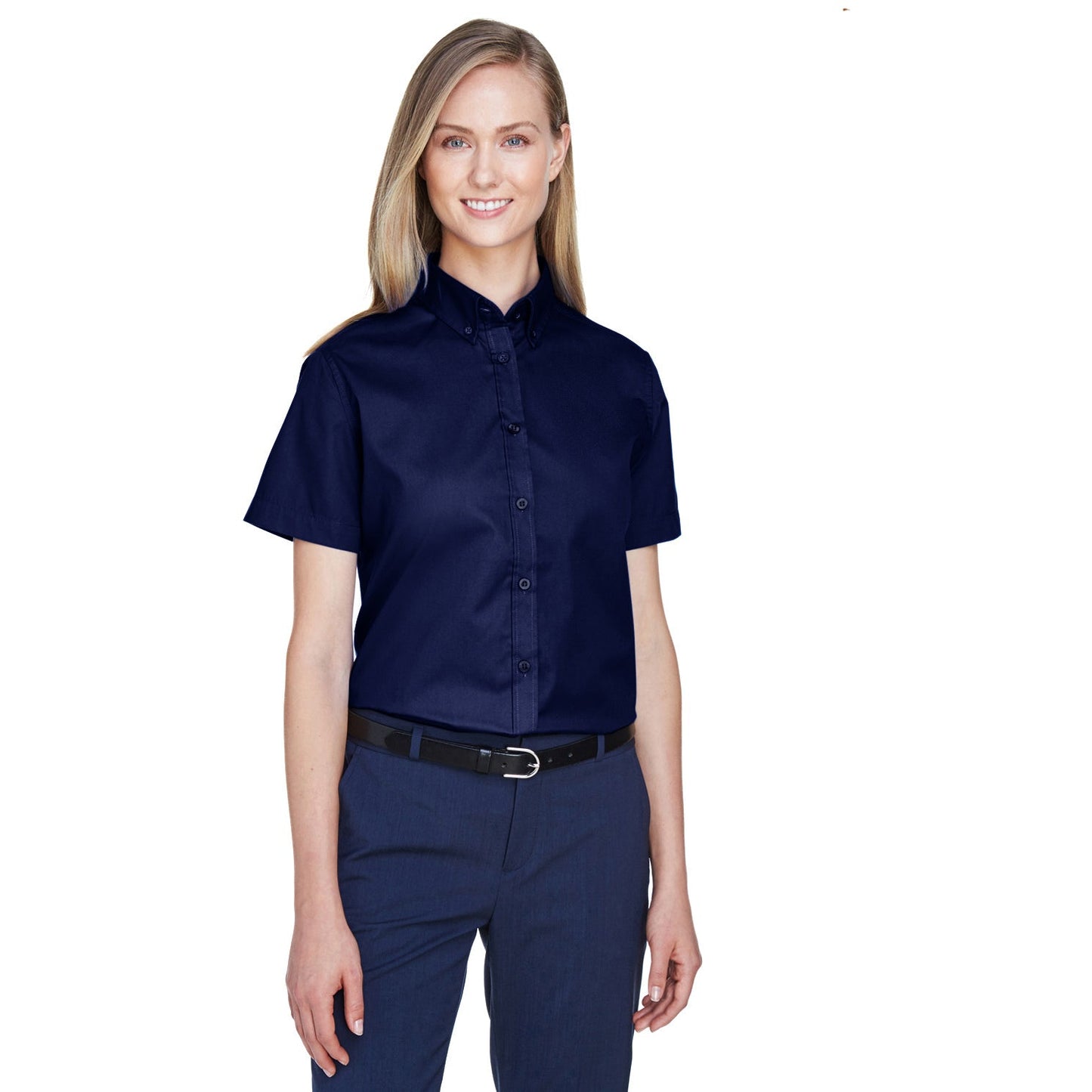 Black Button Up Shirts - Core 365 - Short Sleeve Twill