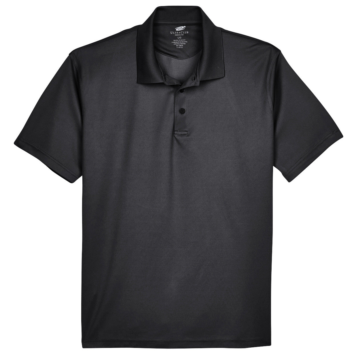 Black Polo Shirt - UltraClub - Cool Dry Mesh