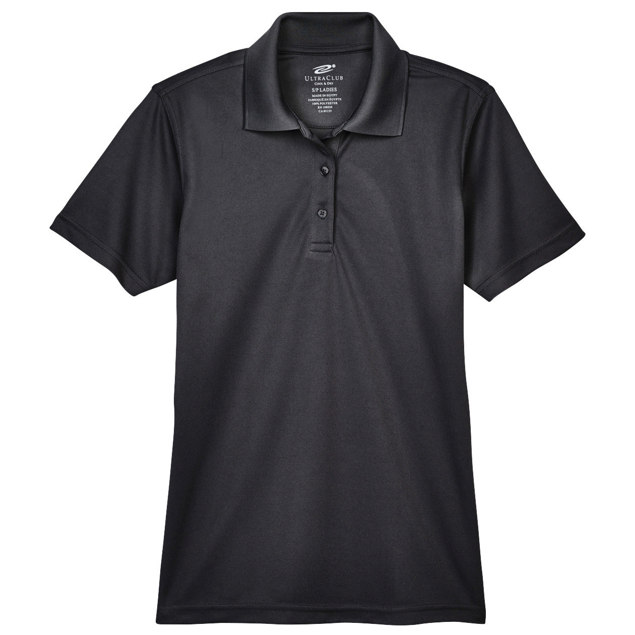 Black Polo Shirt - UltraClub - Cool Dry Mesh Pique