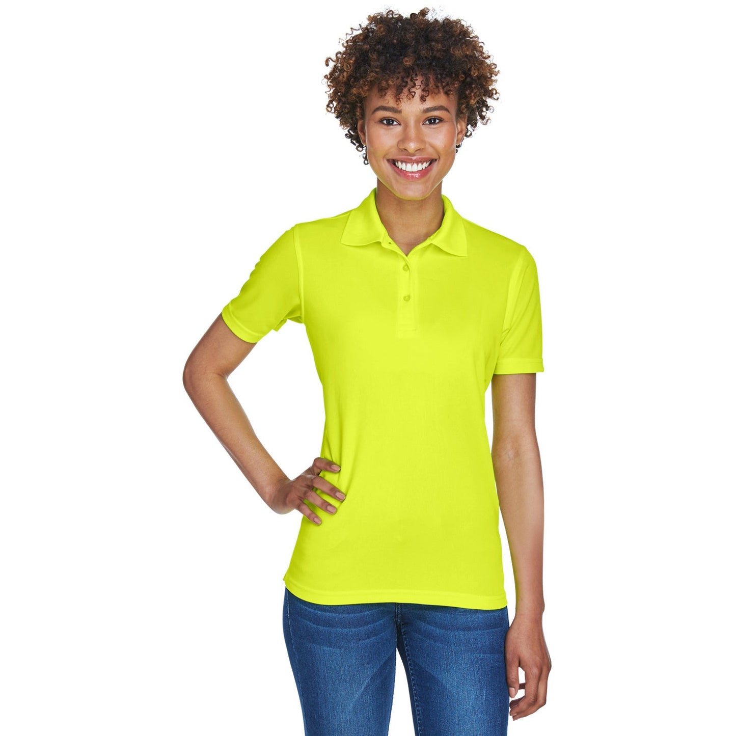 Black Polo Shirt - UltraClub - Cool Dry Mesh Pique