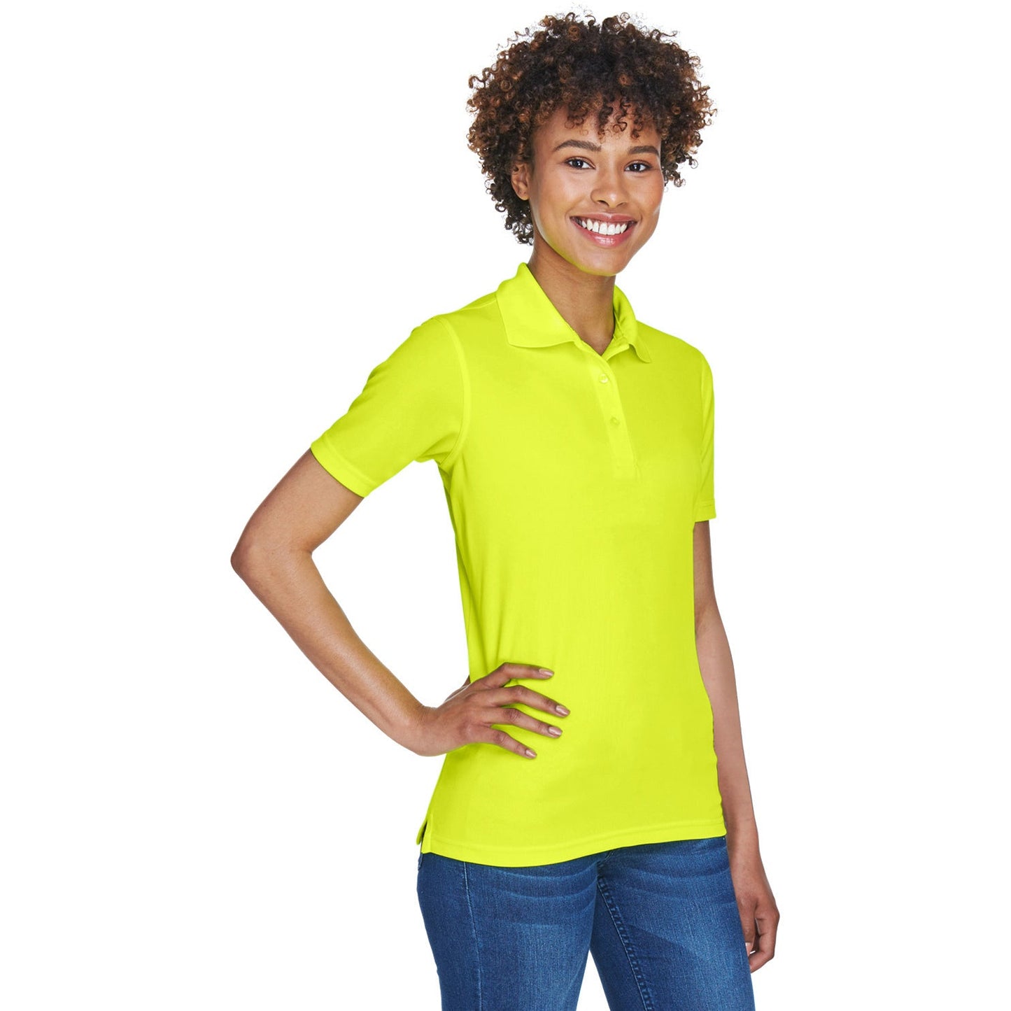 Black Polo Shirt - UltraClub - Cool Dry Mesh Pique