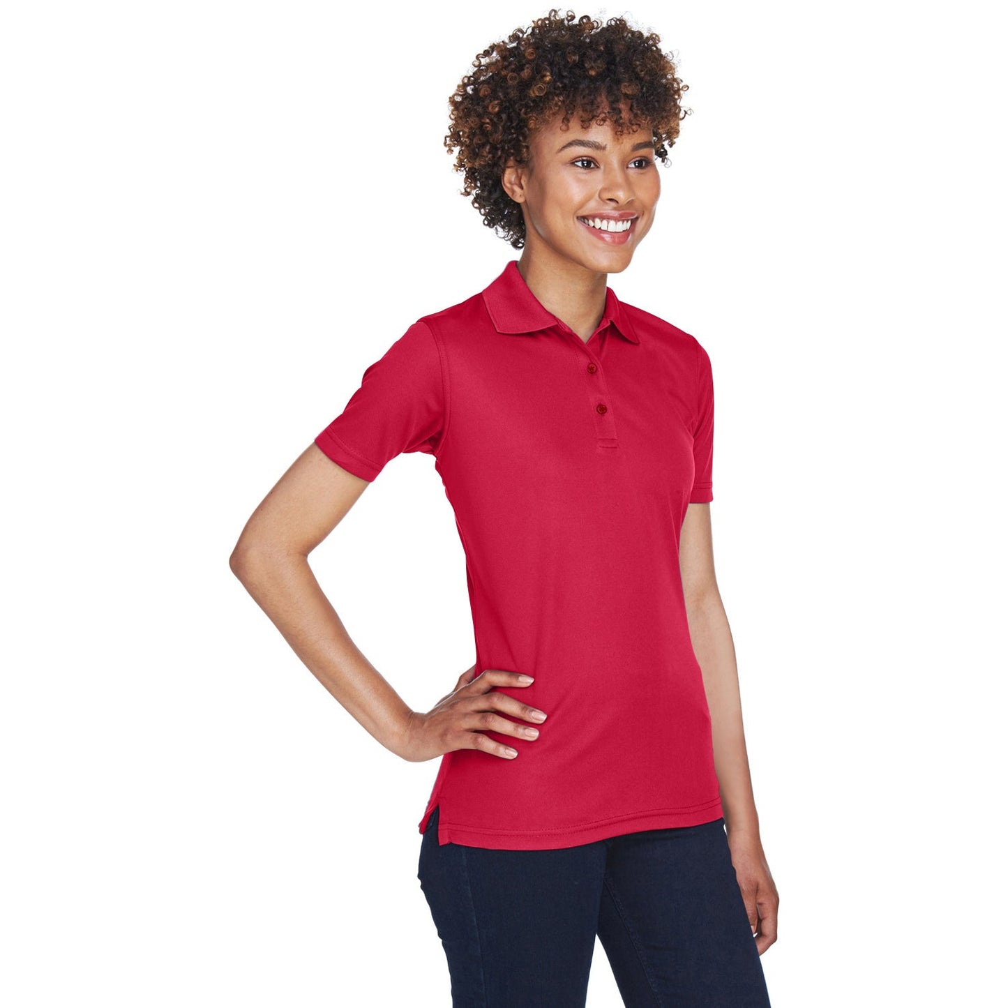 Black Polo Shirt - UltraClub - Cool Dry Mesh Pique